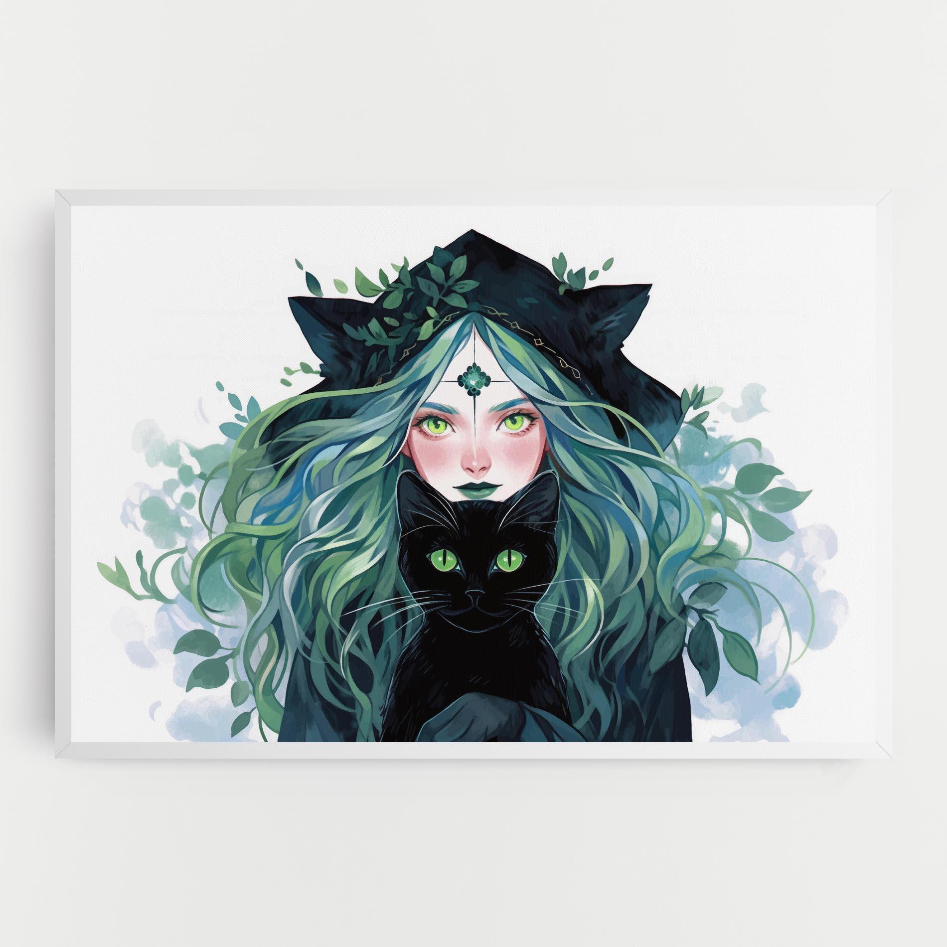 Leinwandbild Magic Cat Witch mockup 0