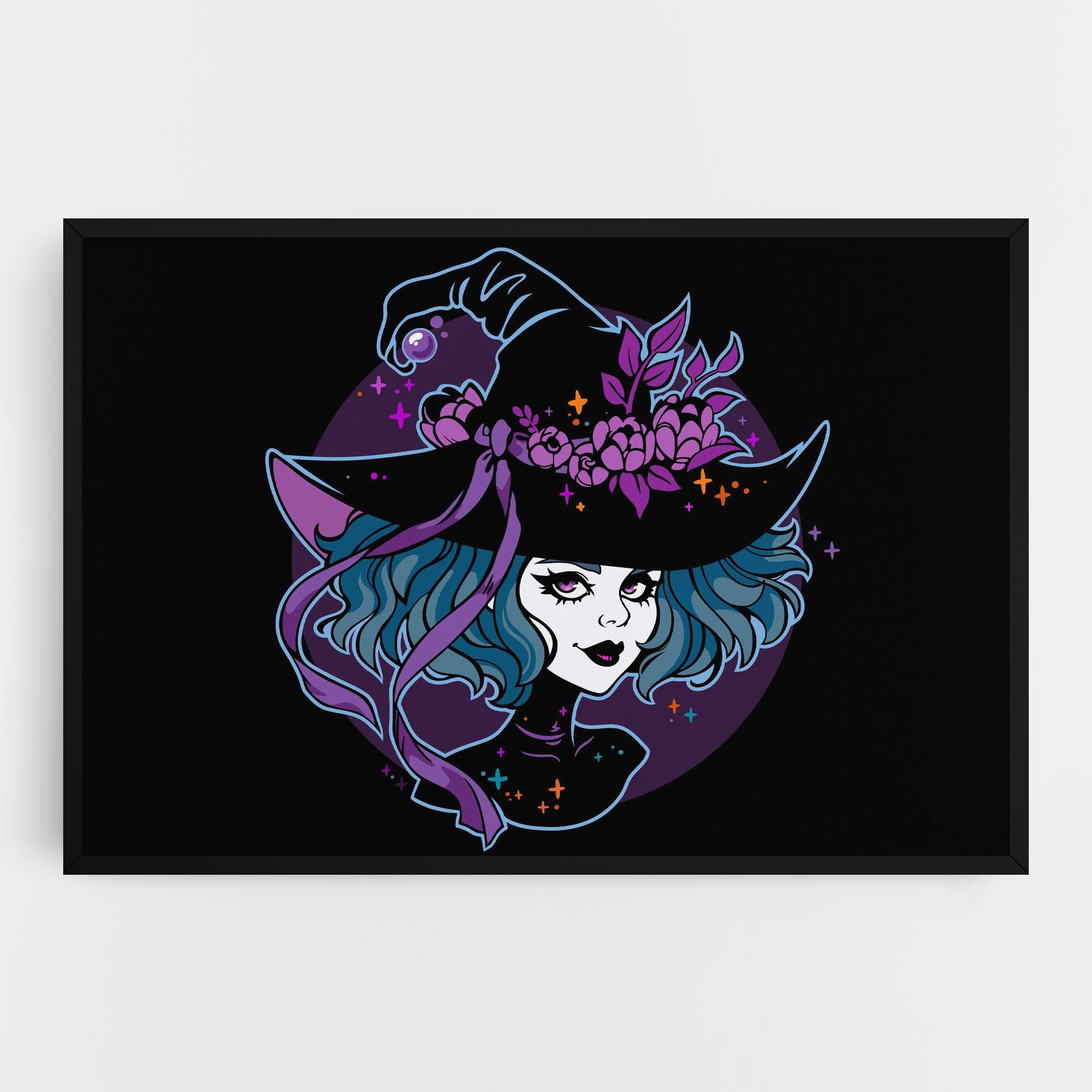Leinwandbild Cute Purple Witch mockup 0