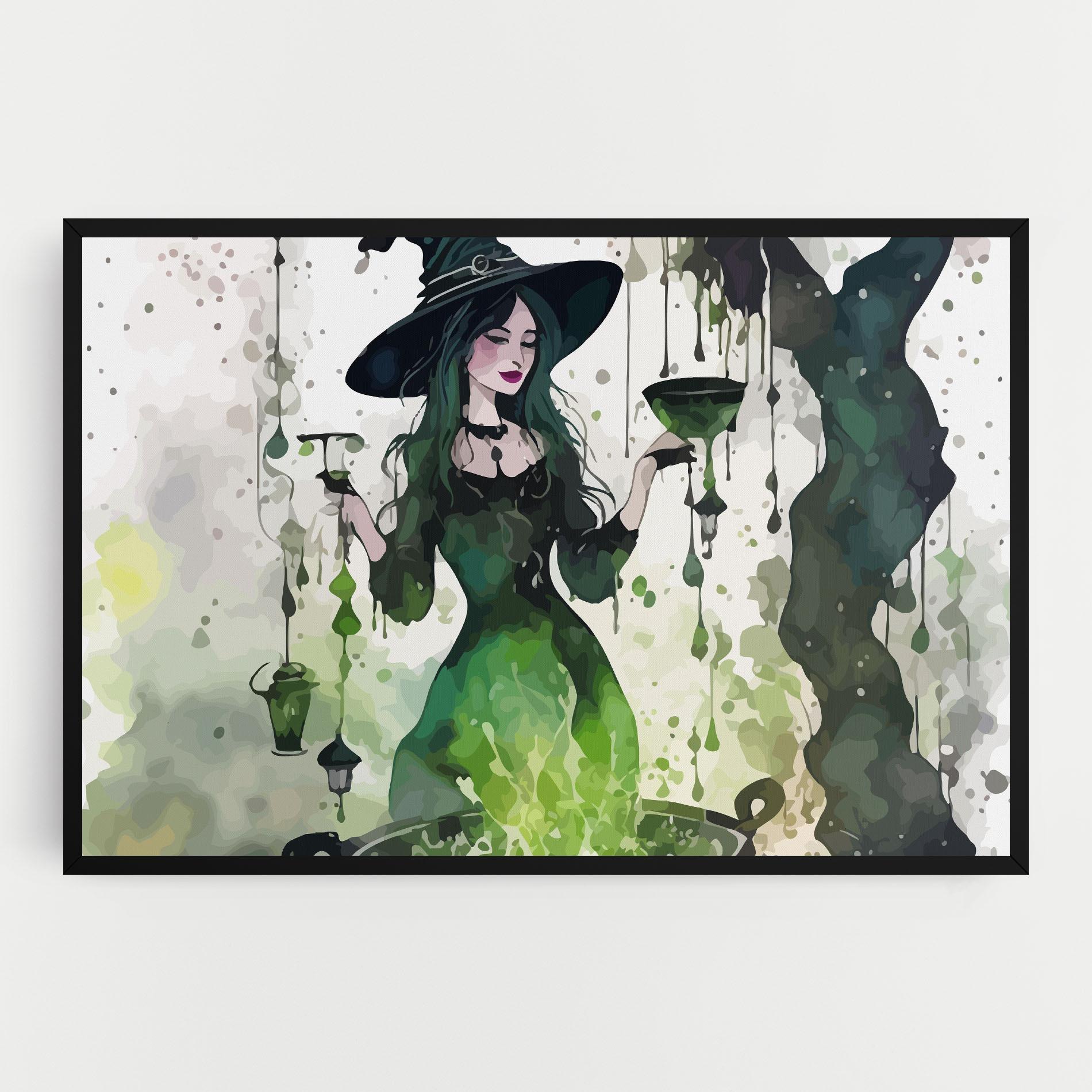 Leinwandbild Green Light Witch mockup 0