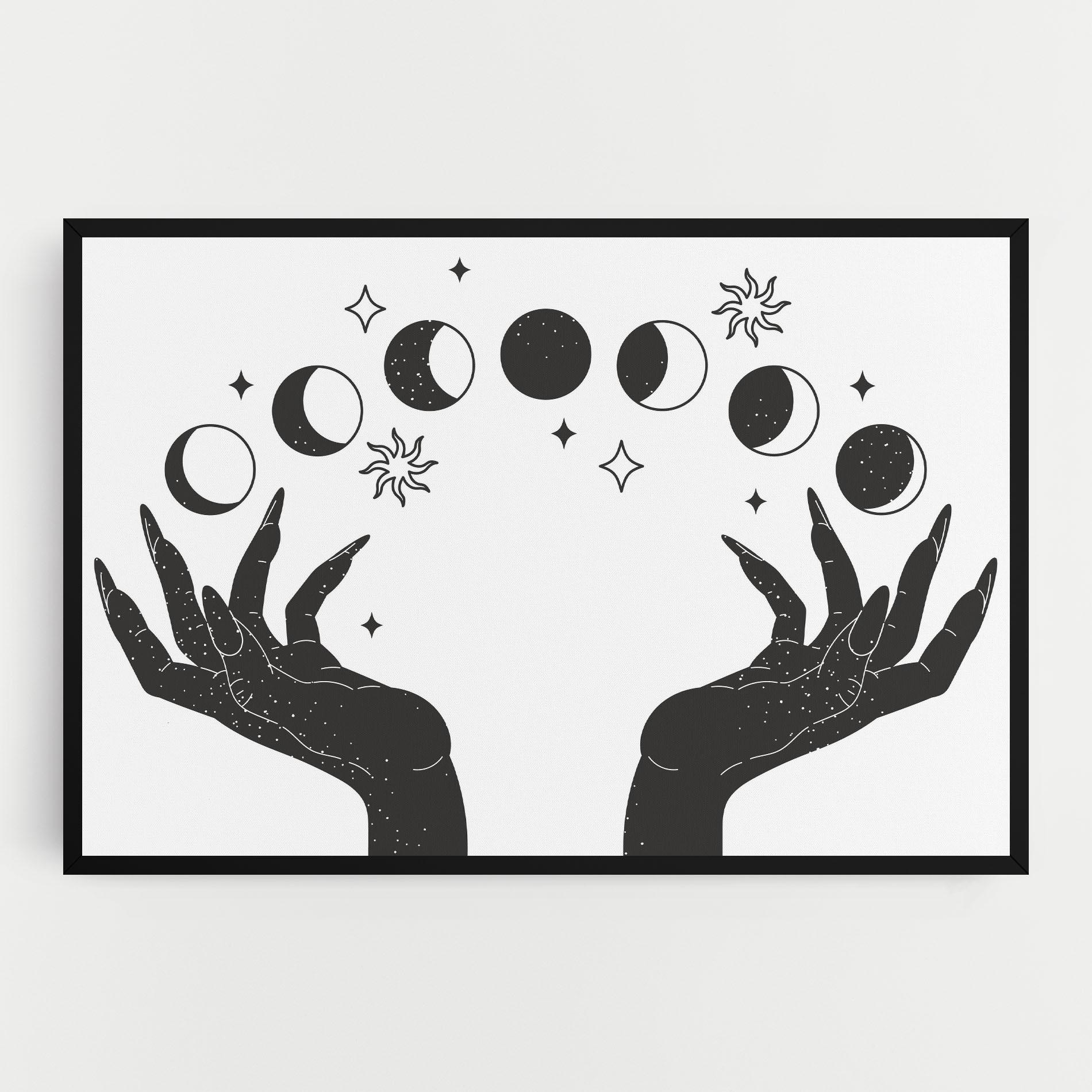 Leinwandbild Magic Moon Hands mockup 0