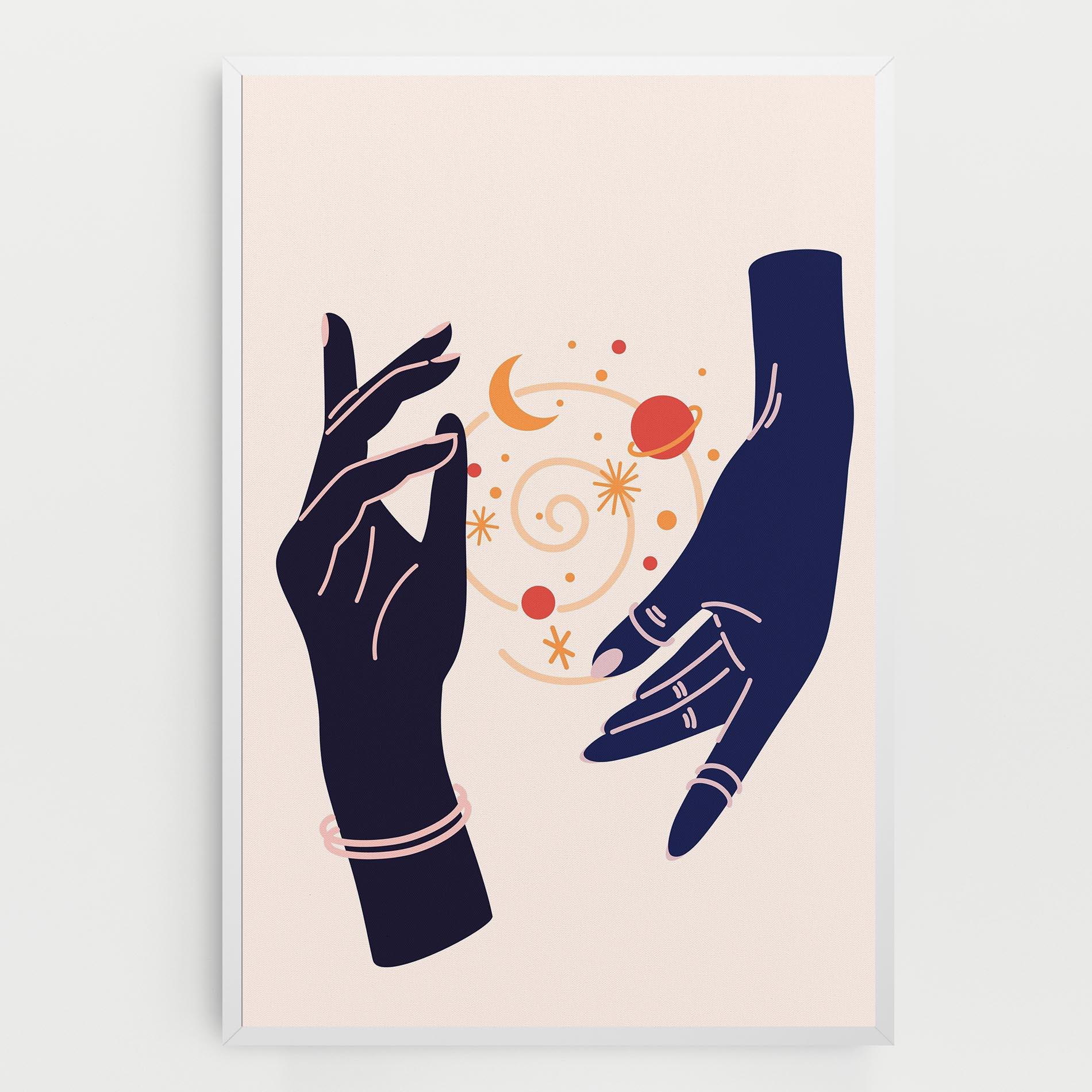 Leinwandbild Magic Purple Hands mockup 0