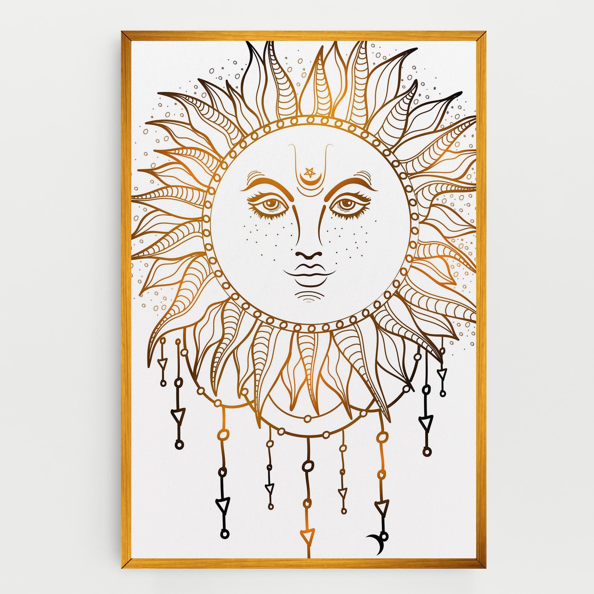 Gold Sun Face mockup 0