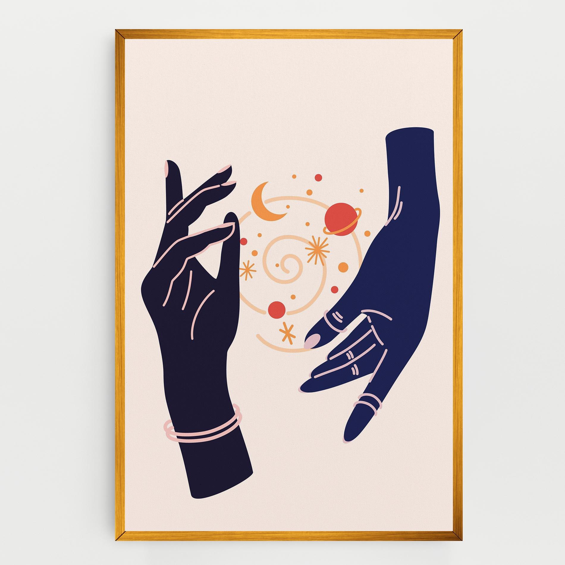 Leinwandbild Magic Purple Hands mockup 0