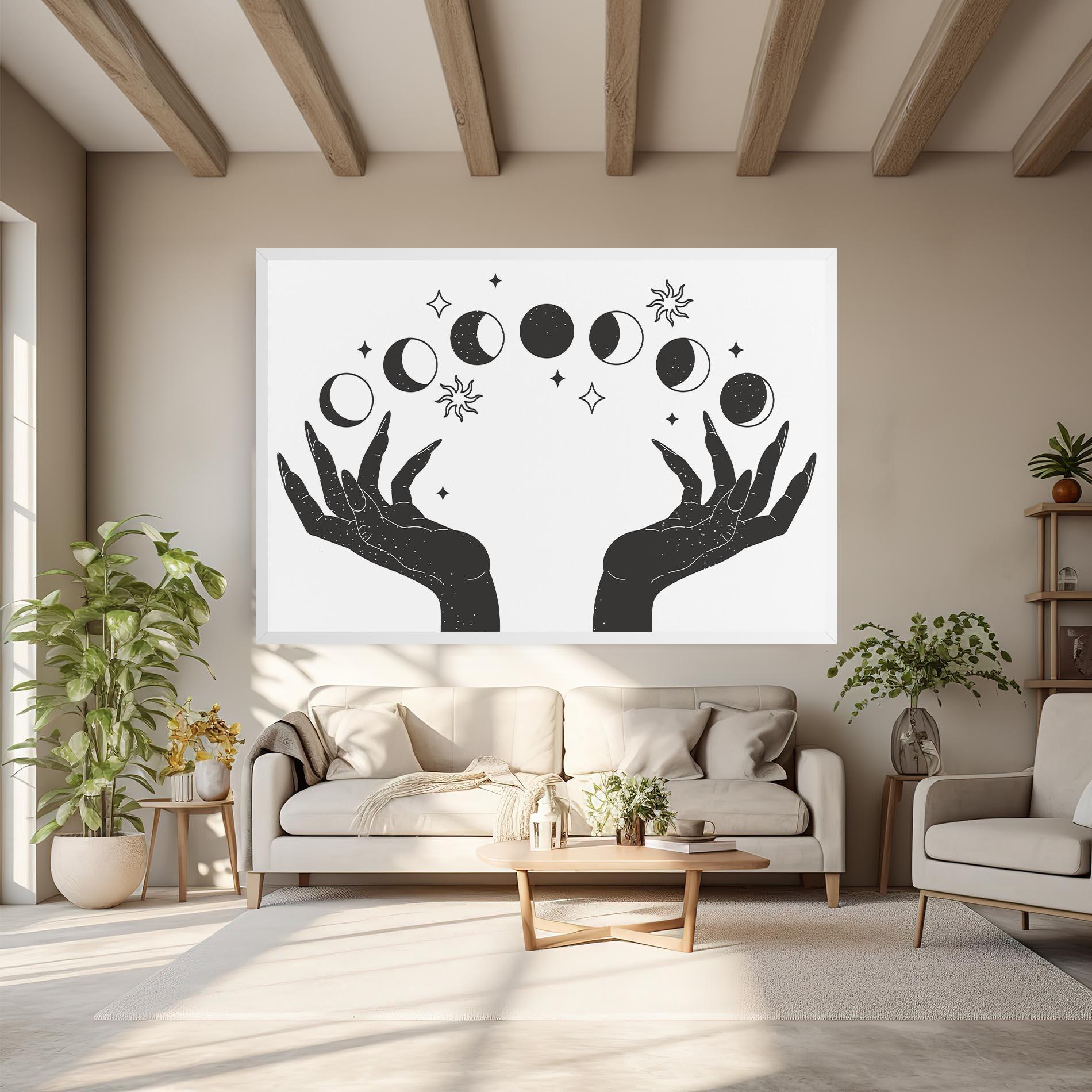 Leinwandbild Magic Moon Hands mockup 6