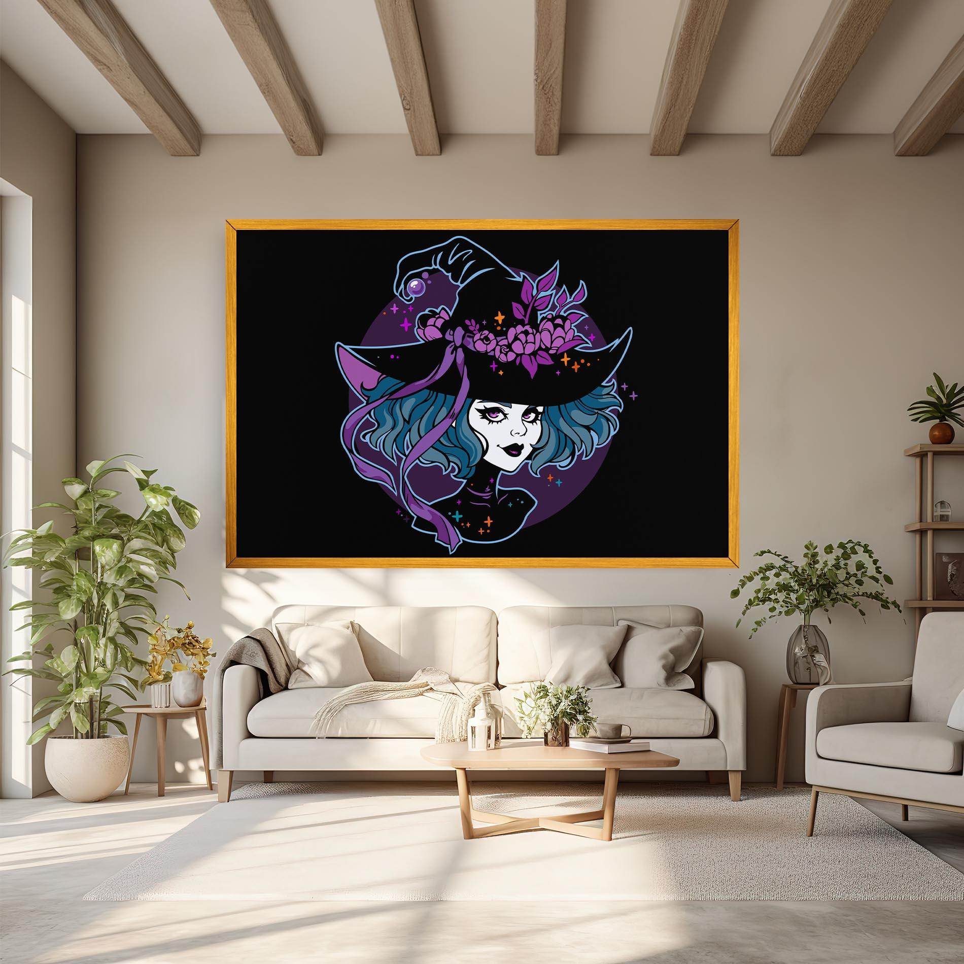 Leinwandbild Cute Purple Witch mockup 6