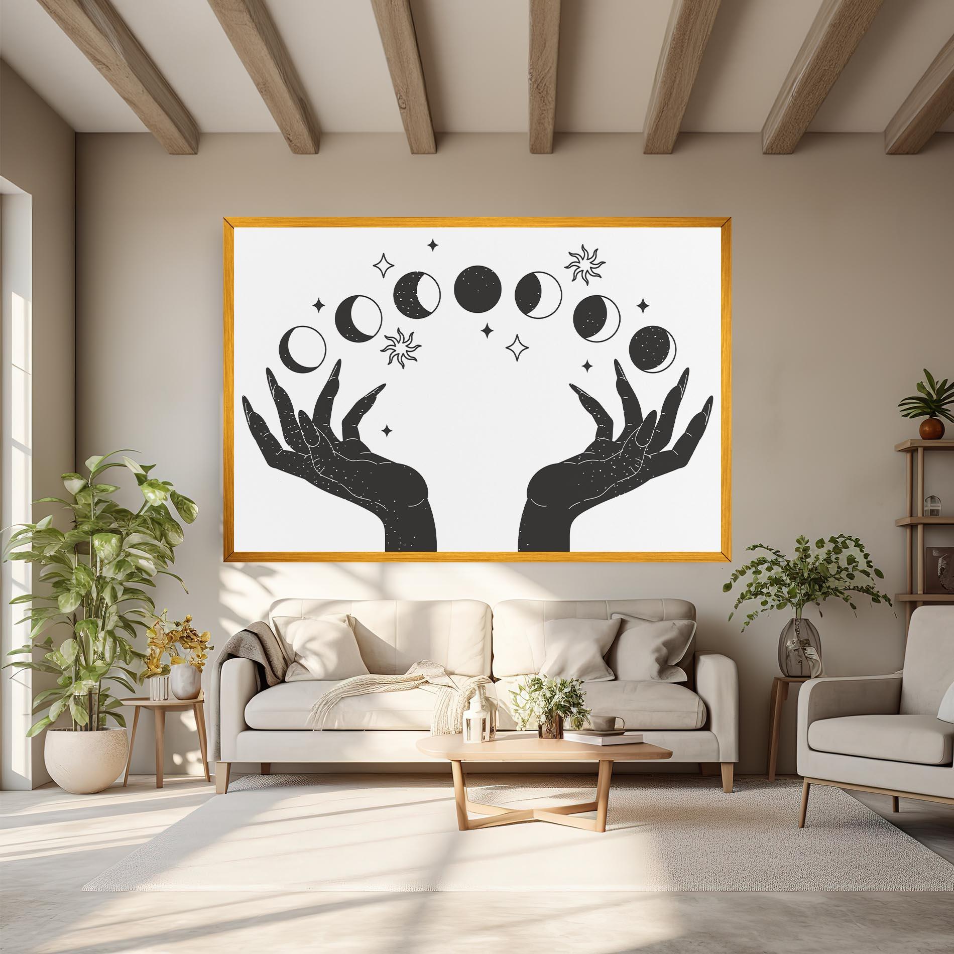 Leinwandbild Magic Moon Hands mockup 6