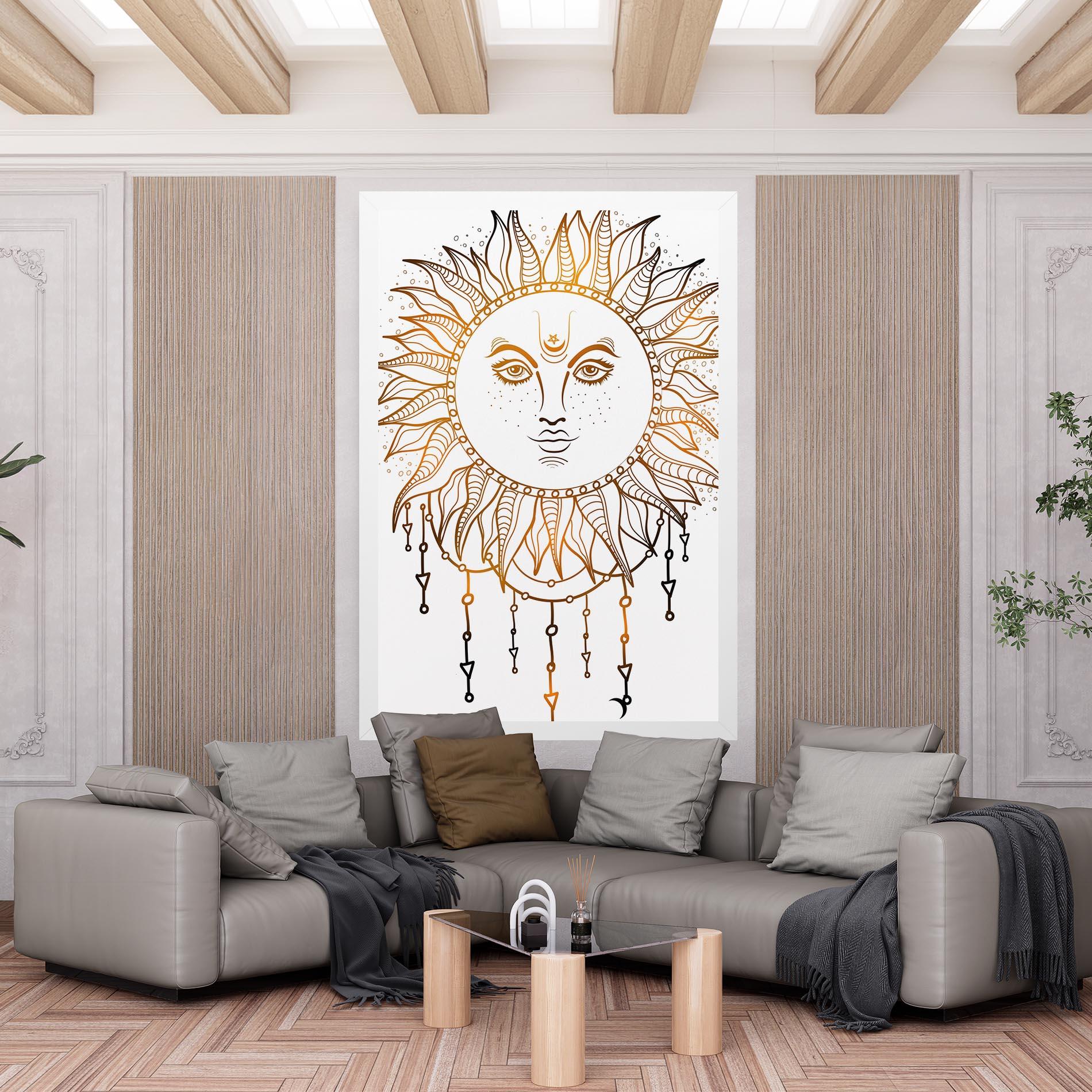 Leinwandbild Gold Sun Face mockup 6