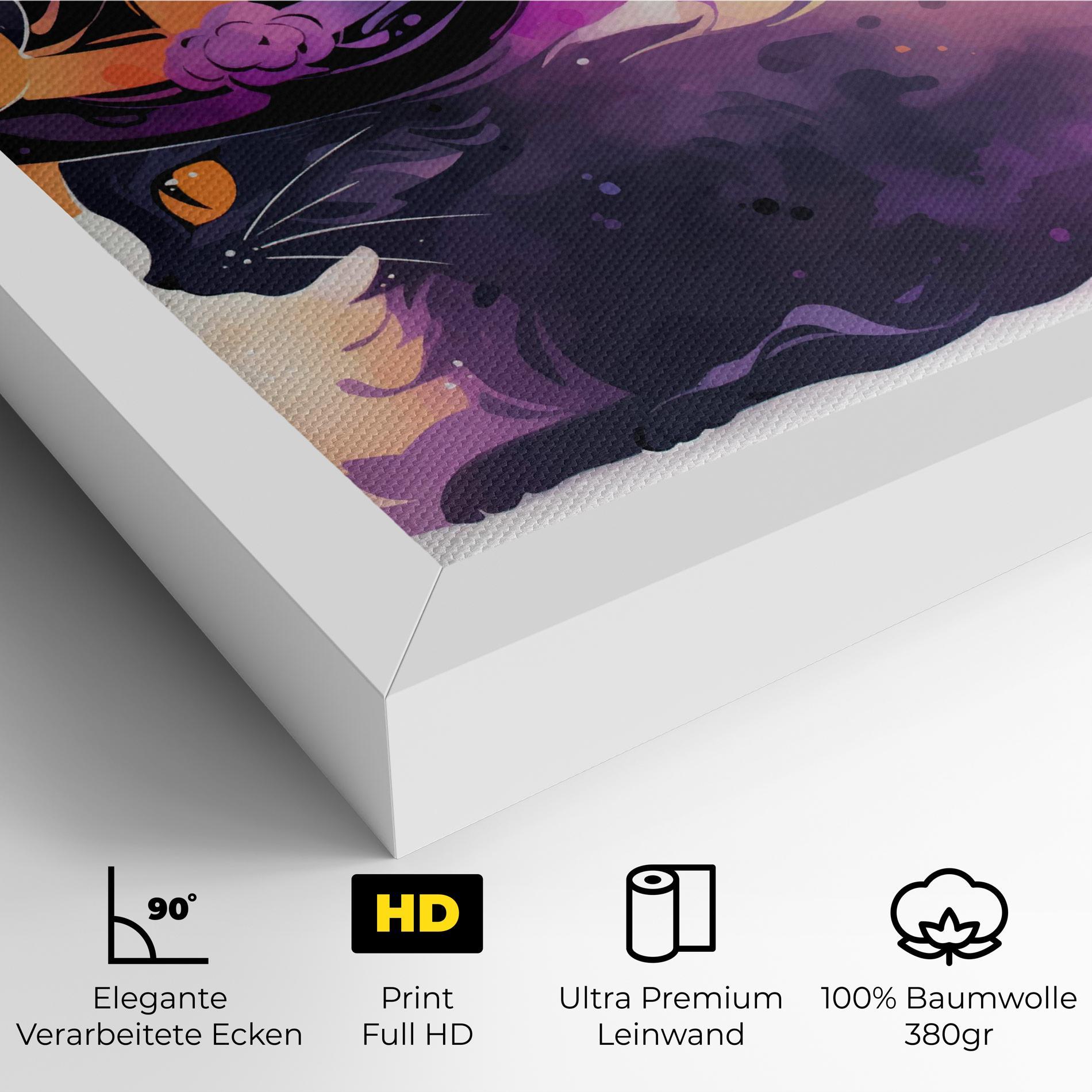 Leinwandbild Cat Witch mockup 4
