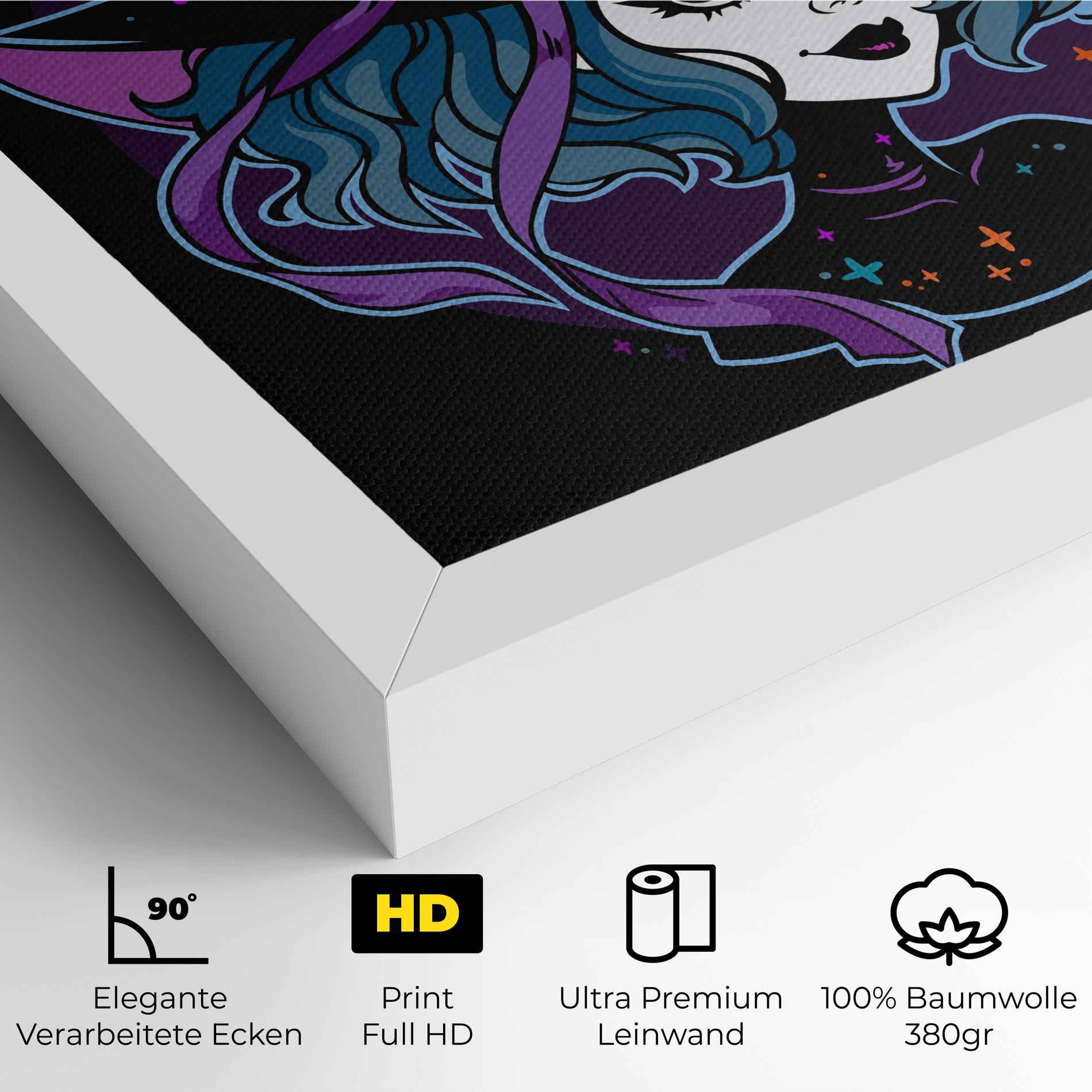 Leinwandbild Cute Purple Witch mockup 4