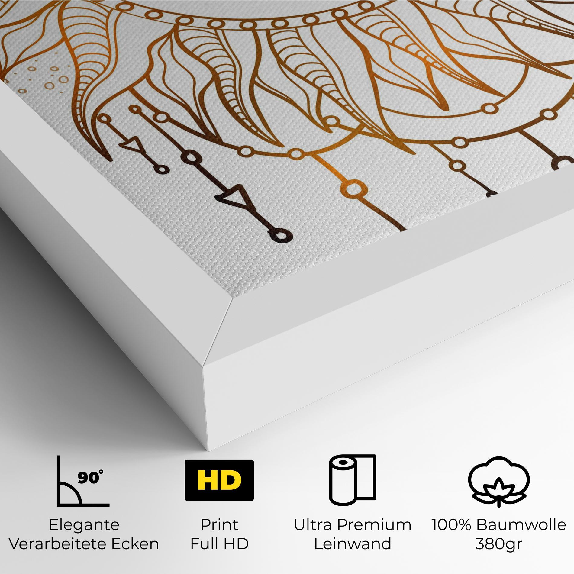 Leinwandbild Gold Sun Face mockup 4