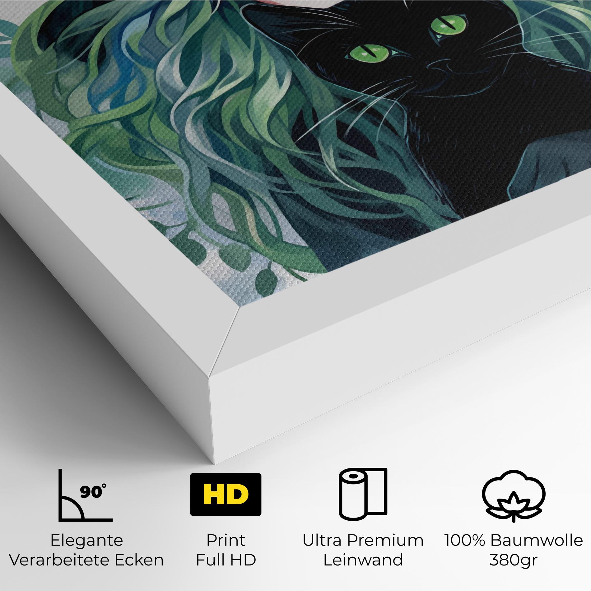 Leinwandbild Magic Cat Witch mockup 4