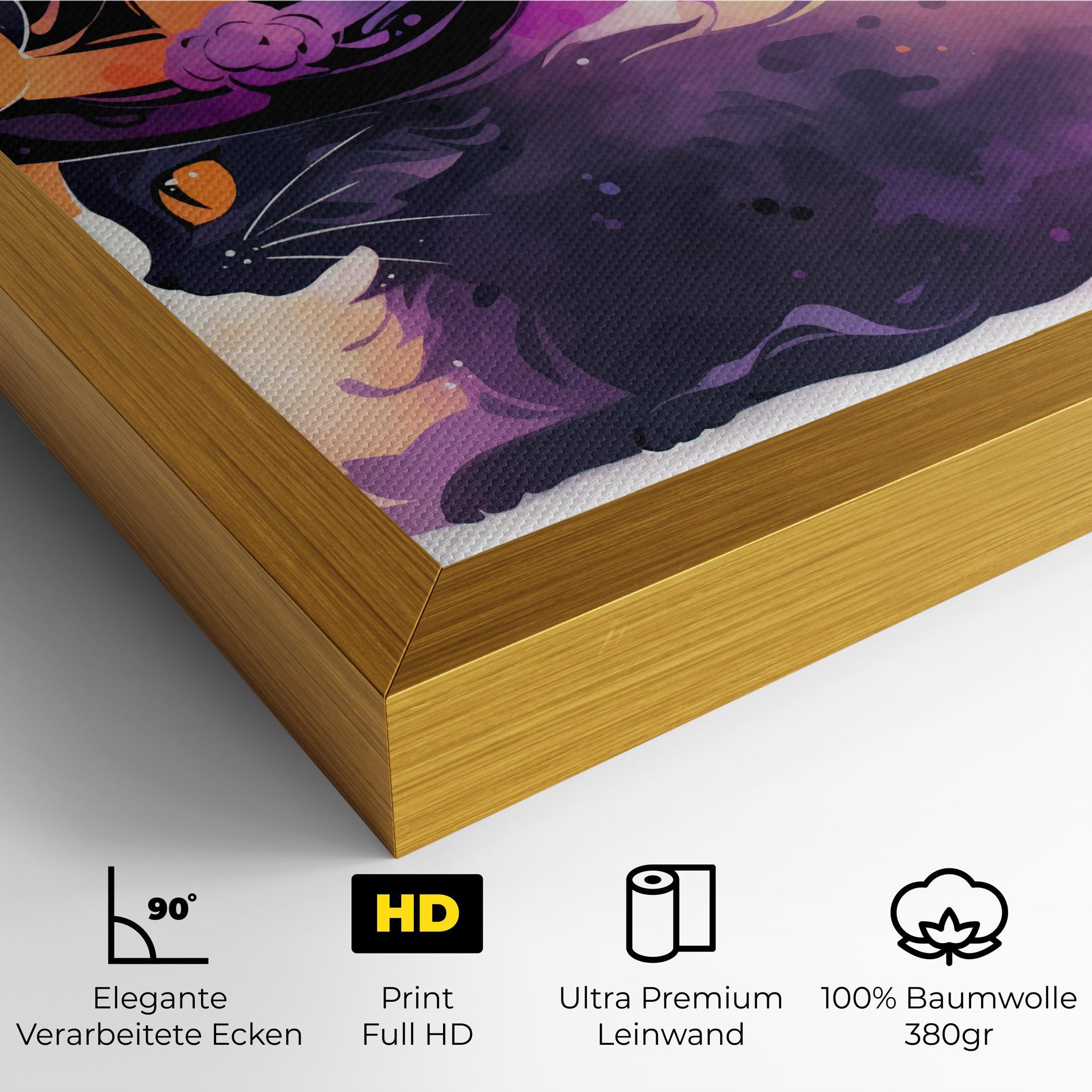 Leinwandbild Cat Witch mockup 4