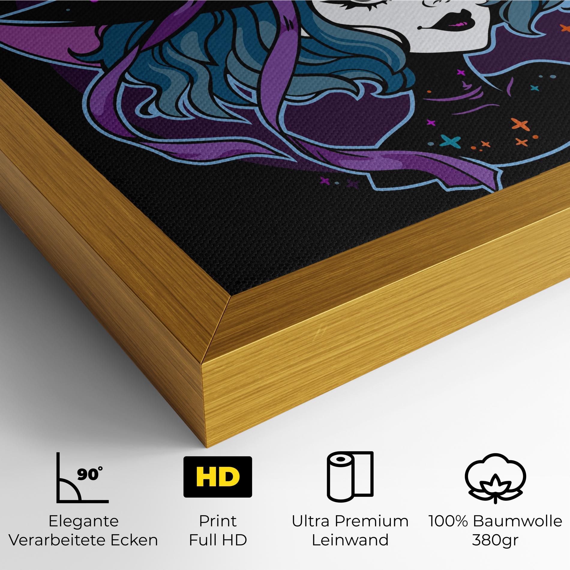 Leinwandbild Cute Purple Witch mockup 4