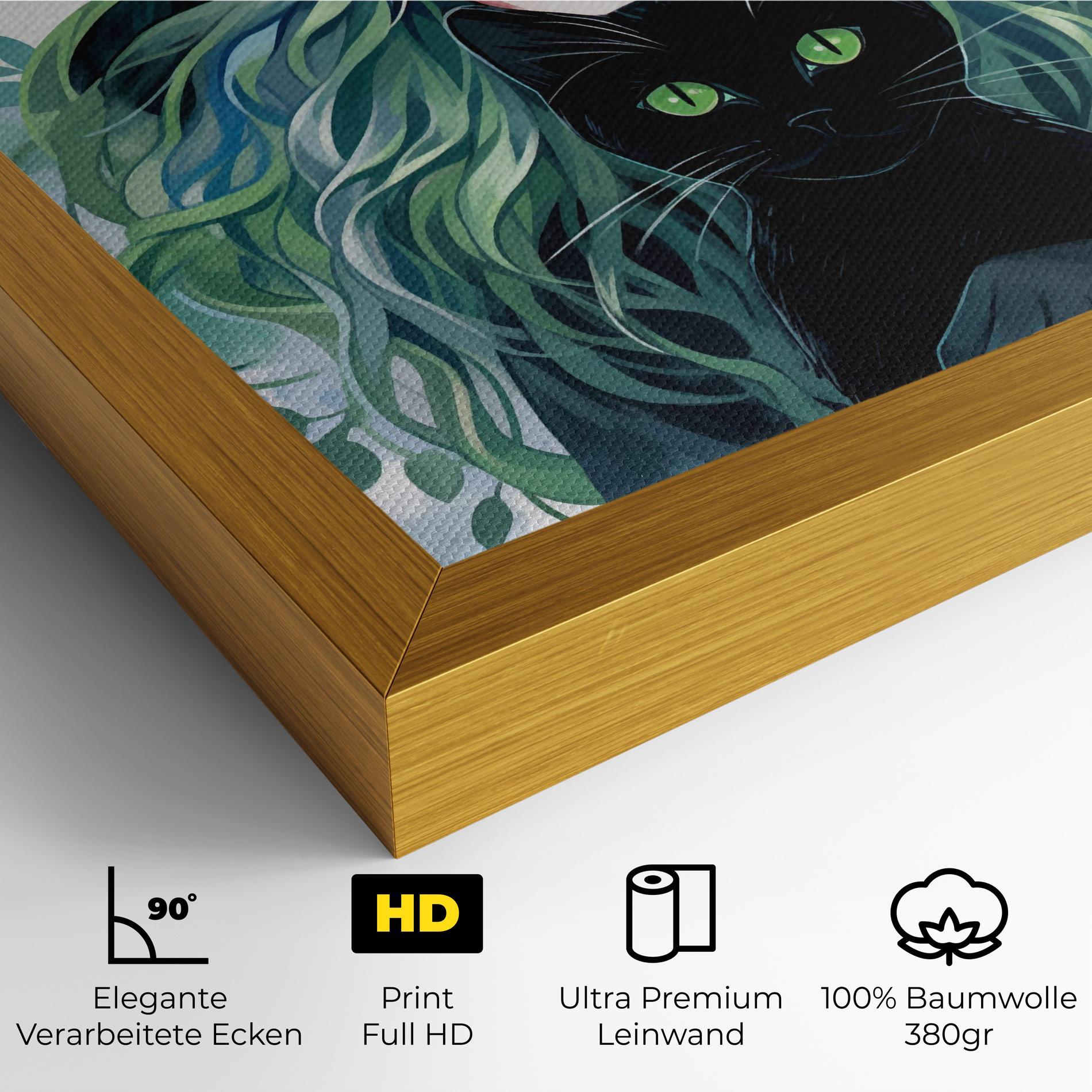 Leinwandbild Magic Cat Witch mockup 4