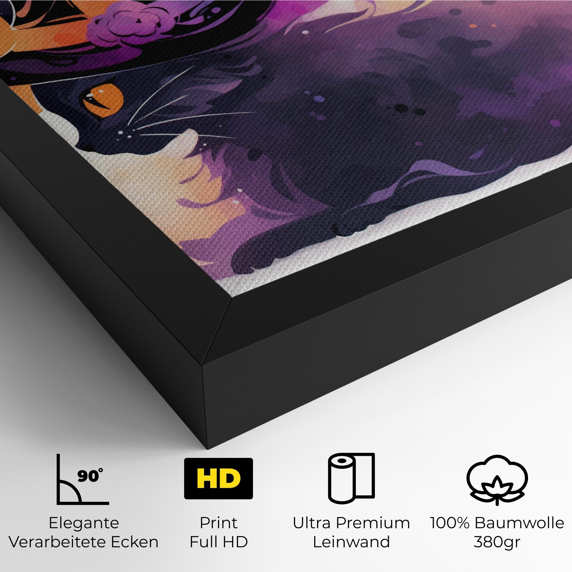 Leinwandbild Cat Witch mockup 4