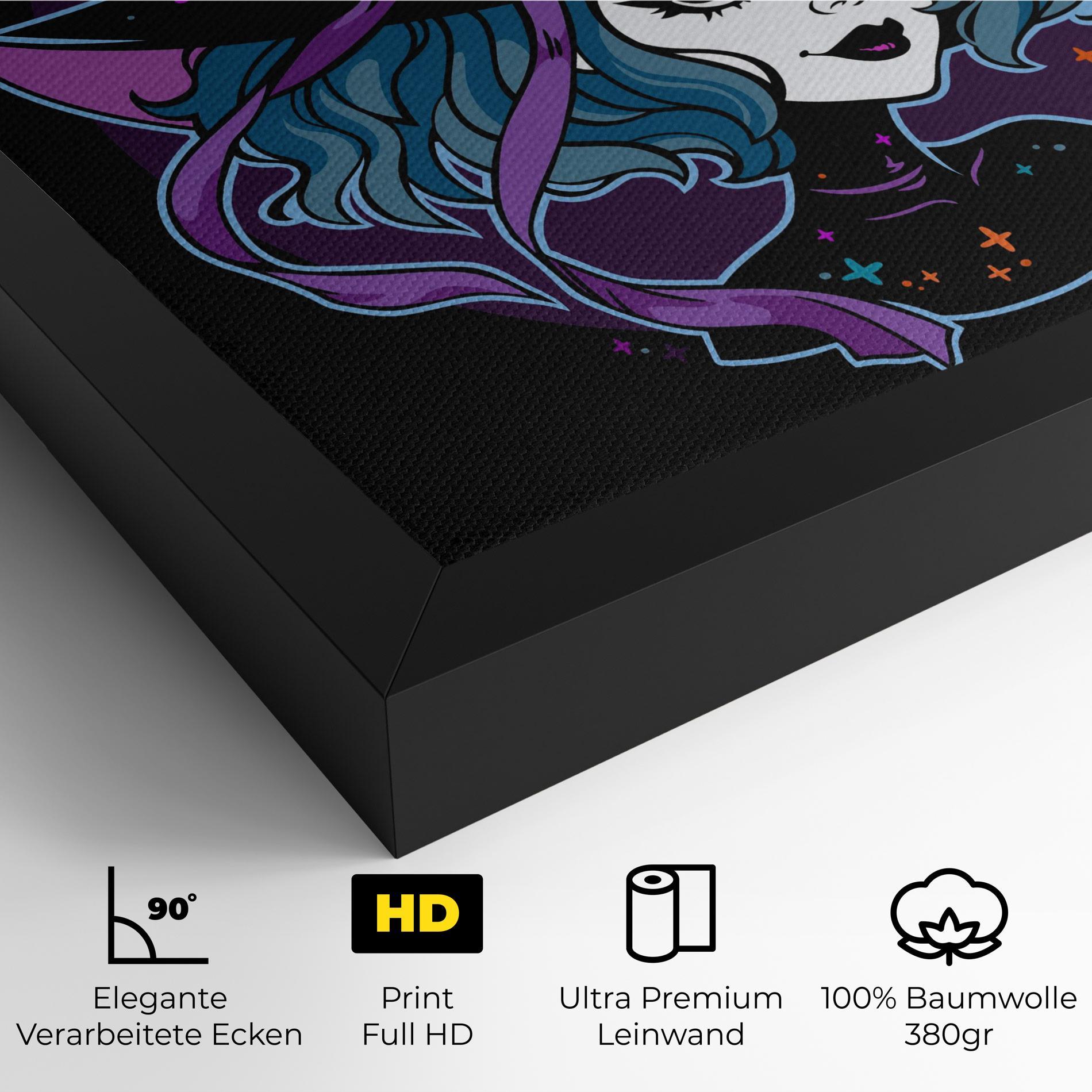 Leinwandbild Cute Purple Witch mockup 4