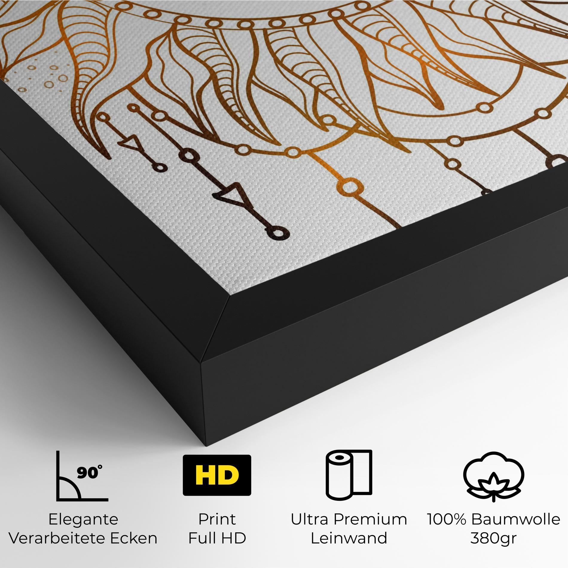 Leinwandbild Gold Sun Face mockup 4