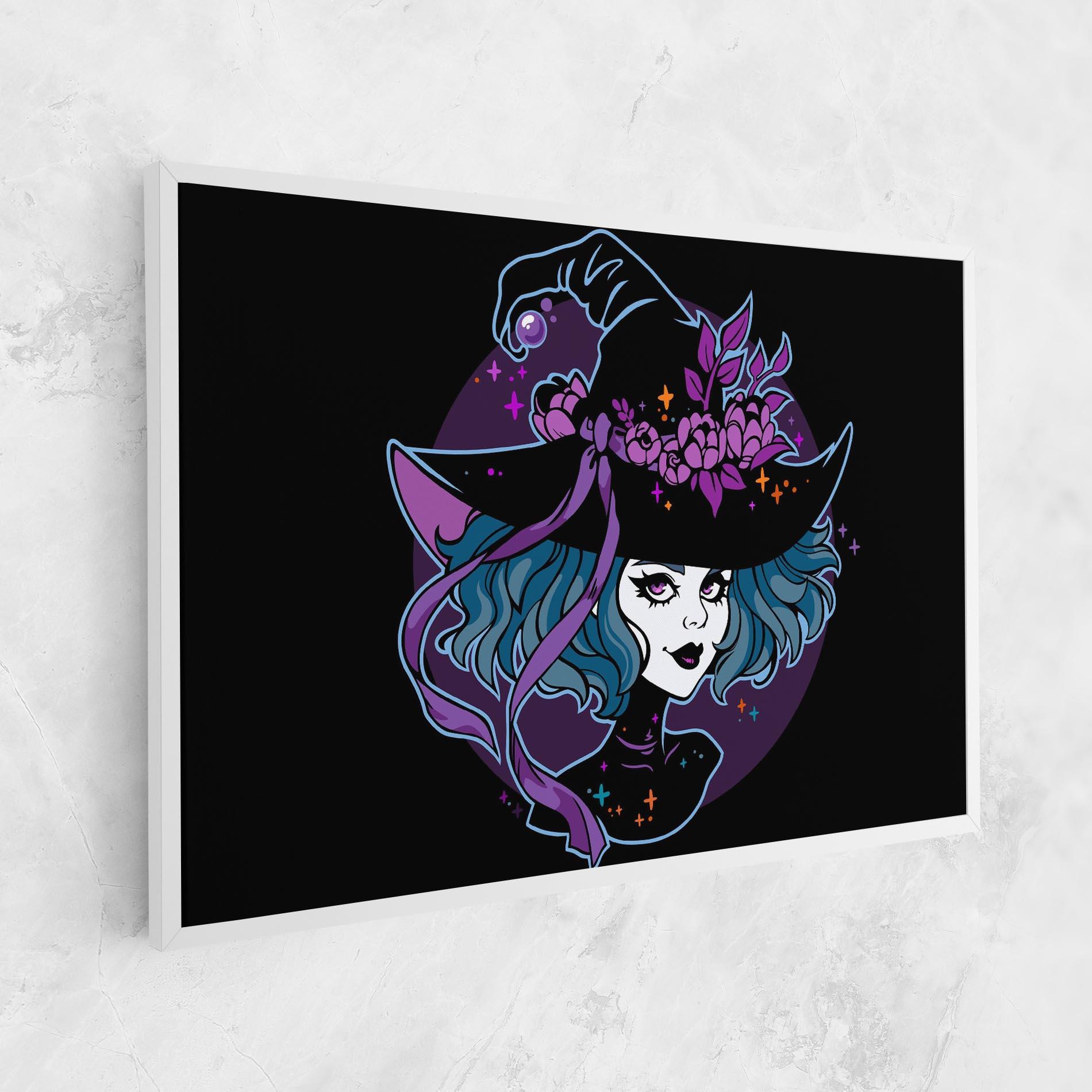 Leinwandbild Cute Purple Witch mockup 1