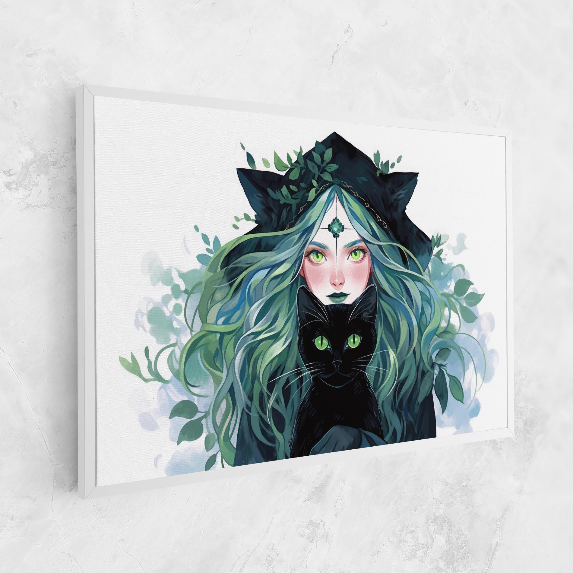 Leinwandbild Magic Cat Witch mockup 1
