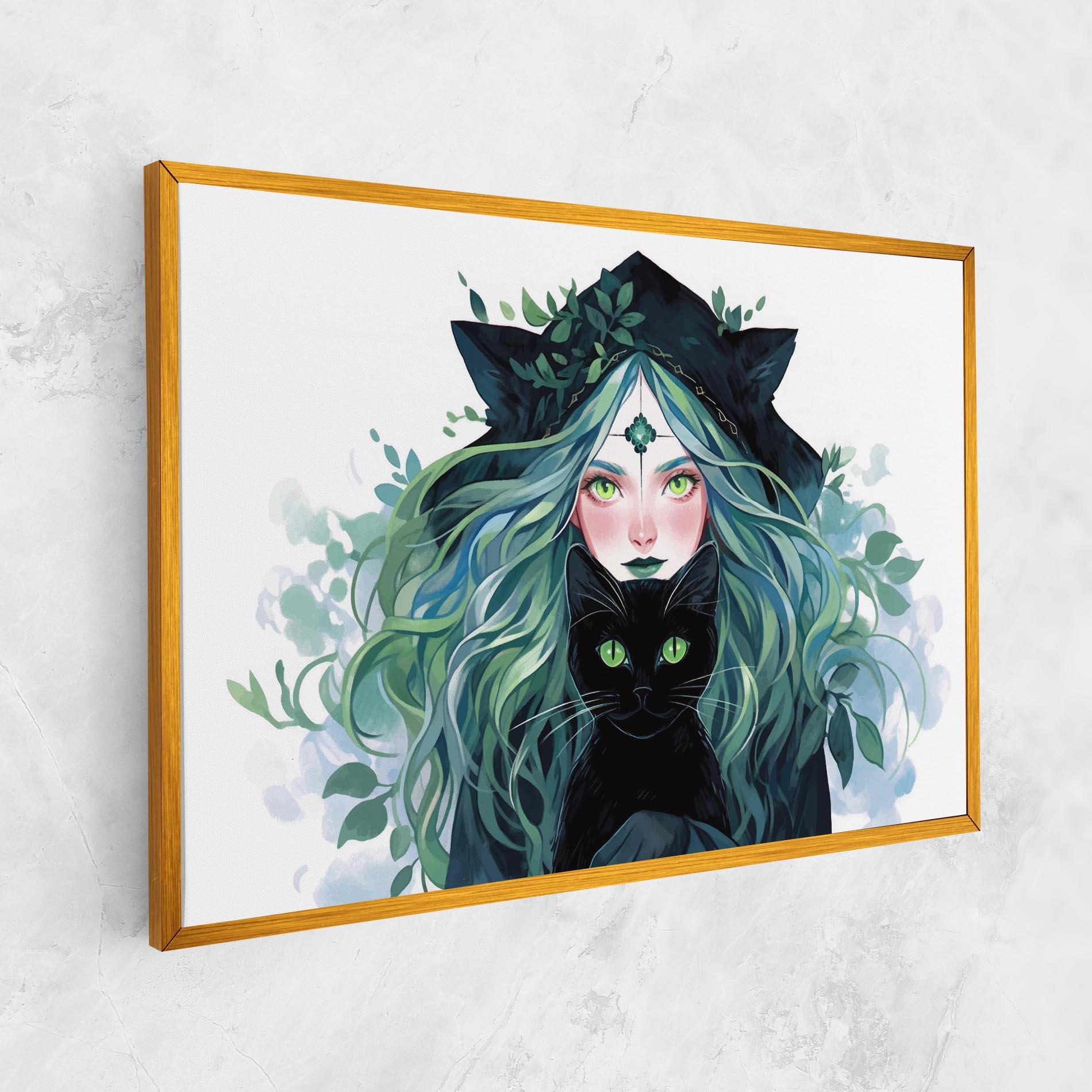Leinwandbild Magic Cat Witch mockup 1