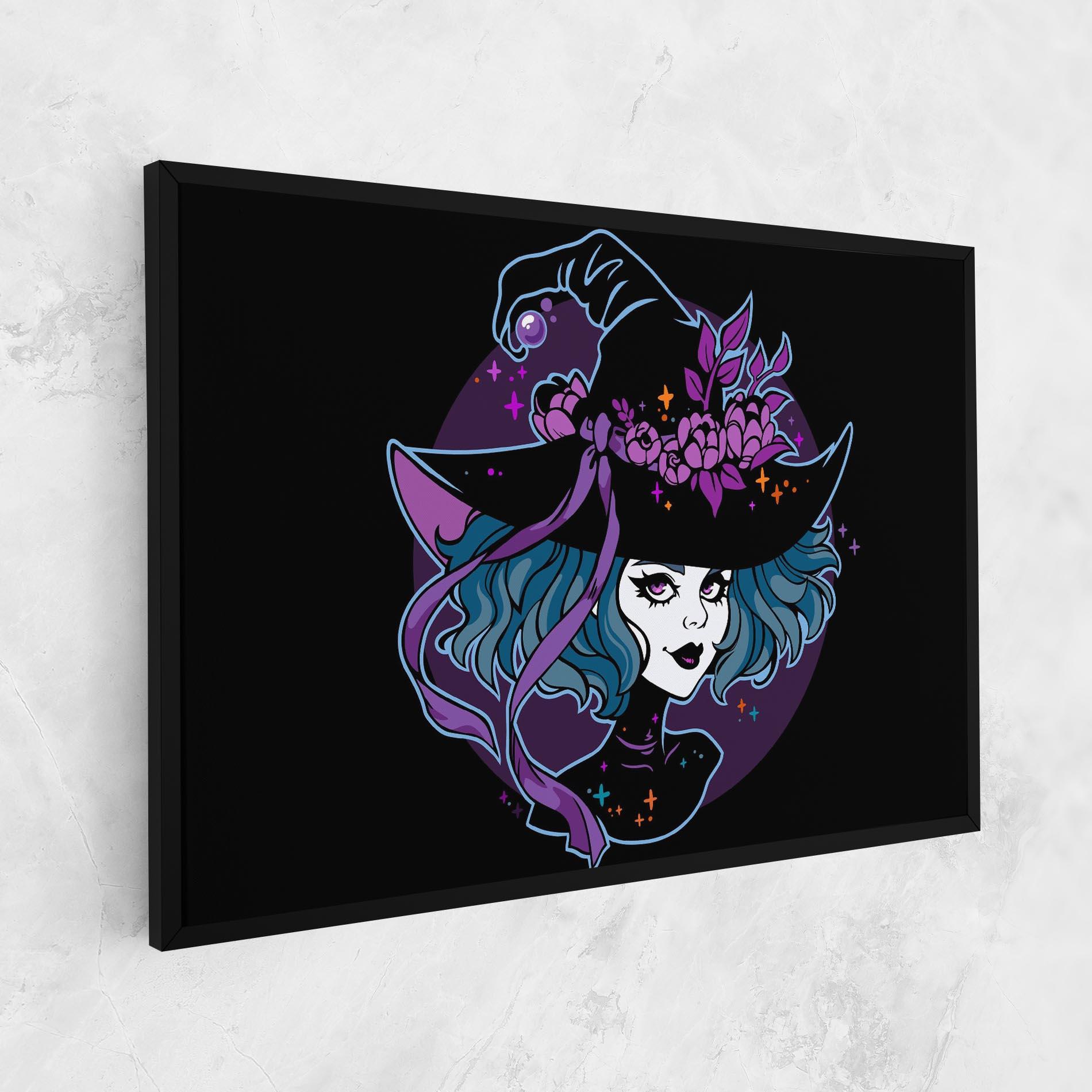 Leinwandbild Cute Purple Witch mockup 1