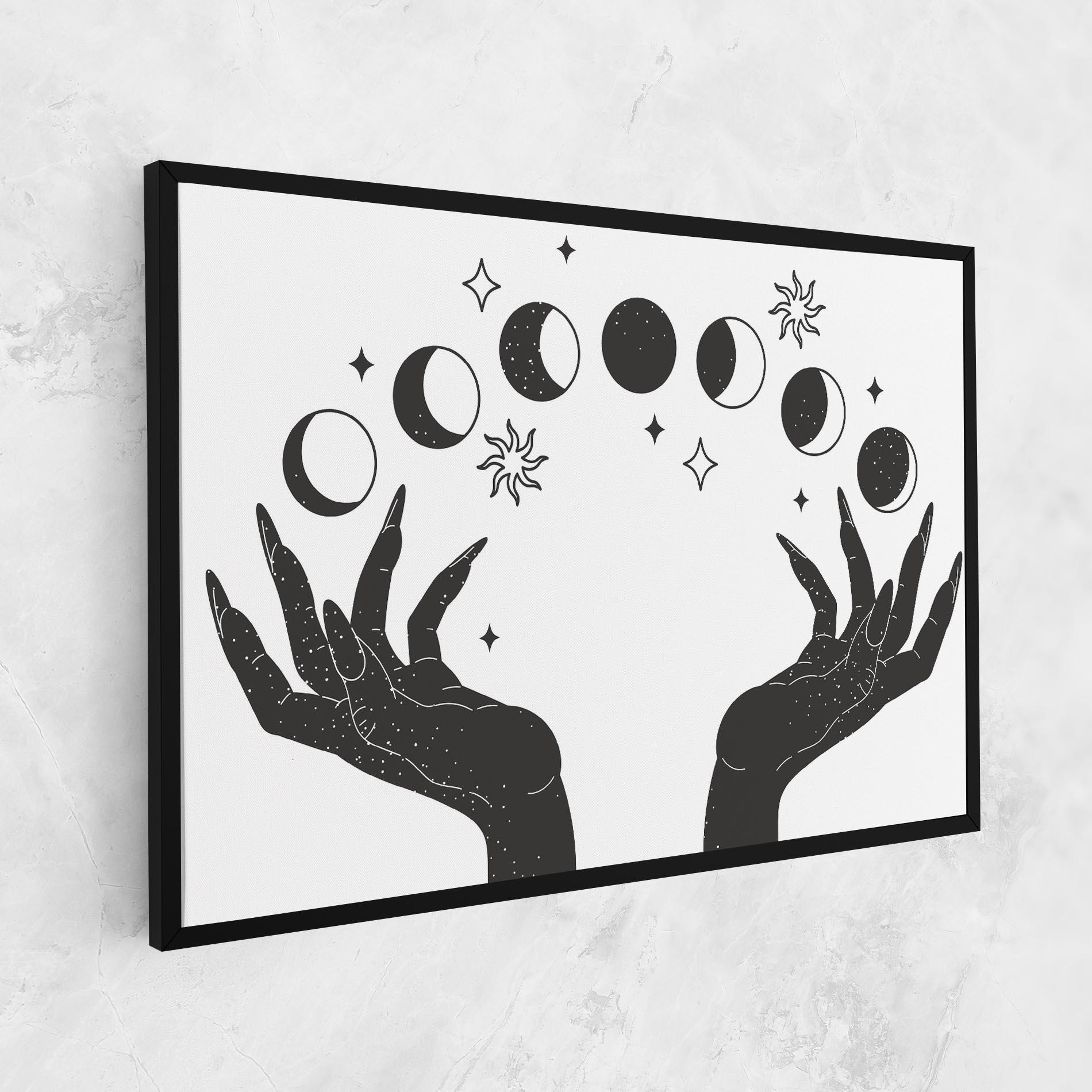 Leinwandbild Magic Moon Hands mockup 1