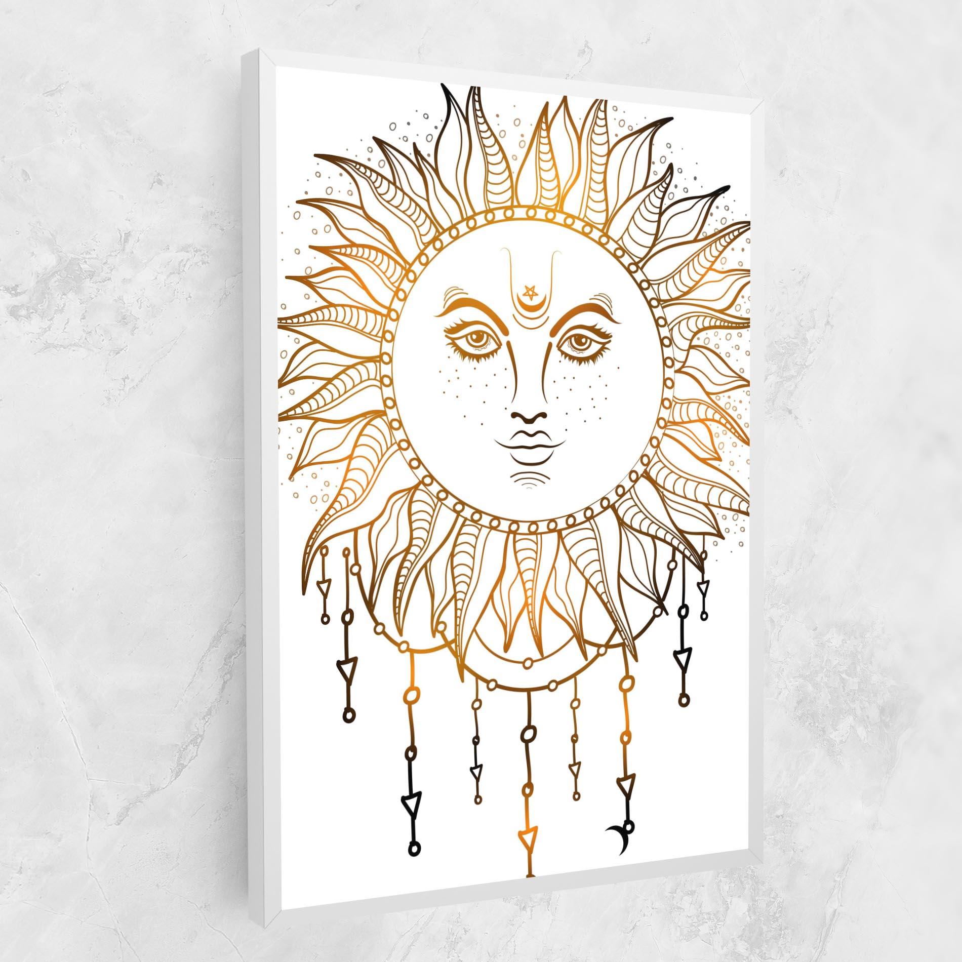 Leinwandbild Gold Sun Face mockup 1