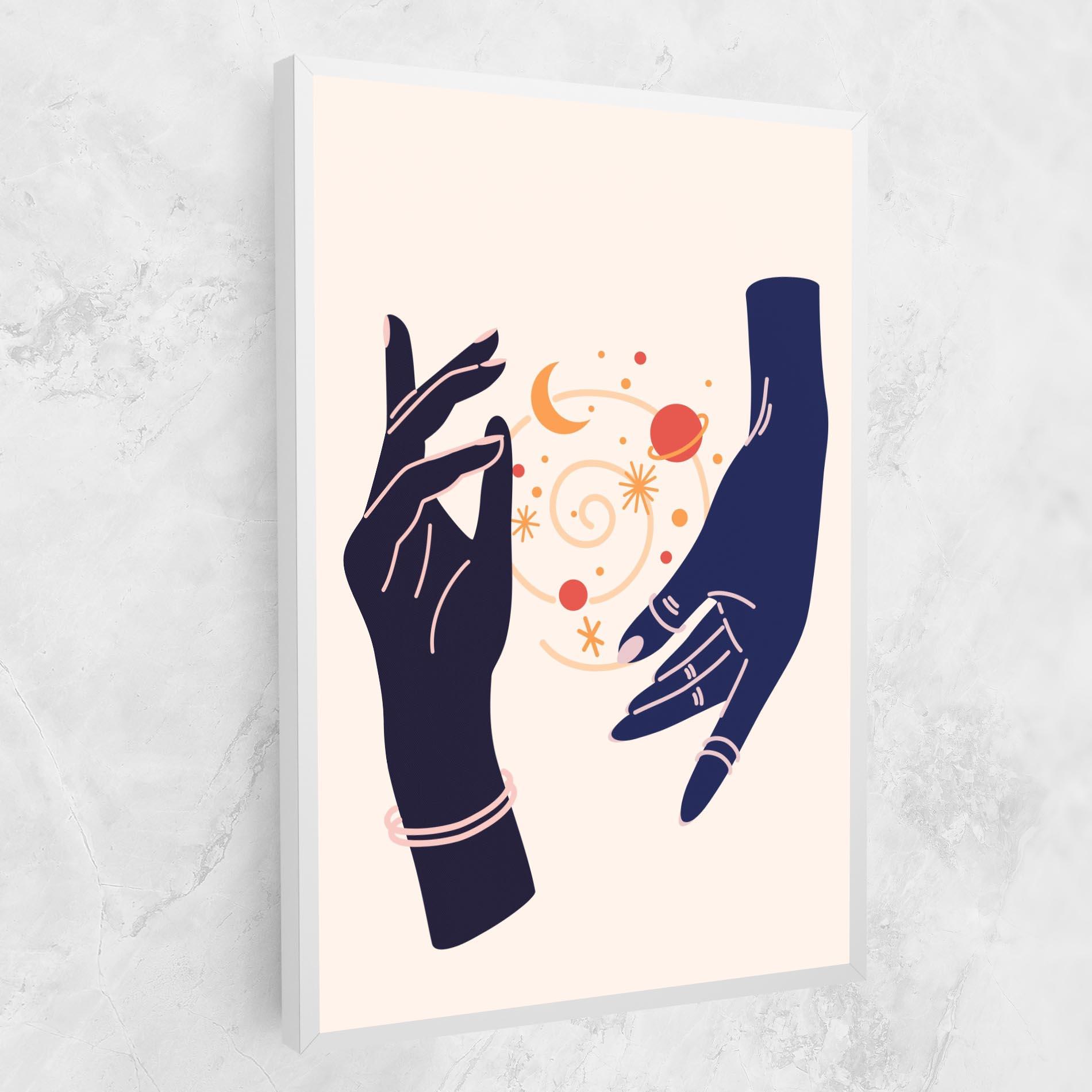 Leinwandbild Magic Purple Hands mockup 1