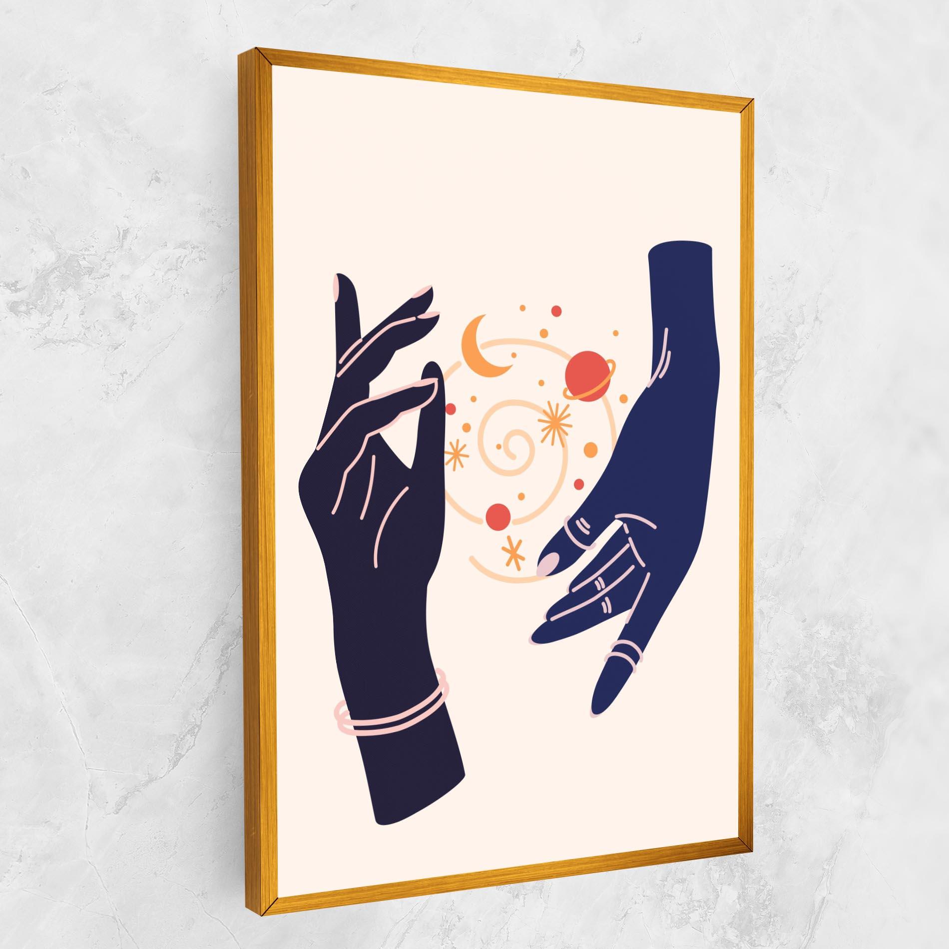 Leinwandbild Magic Purple Hands mockup 1