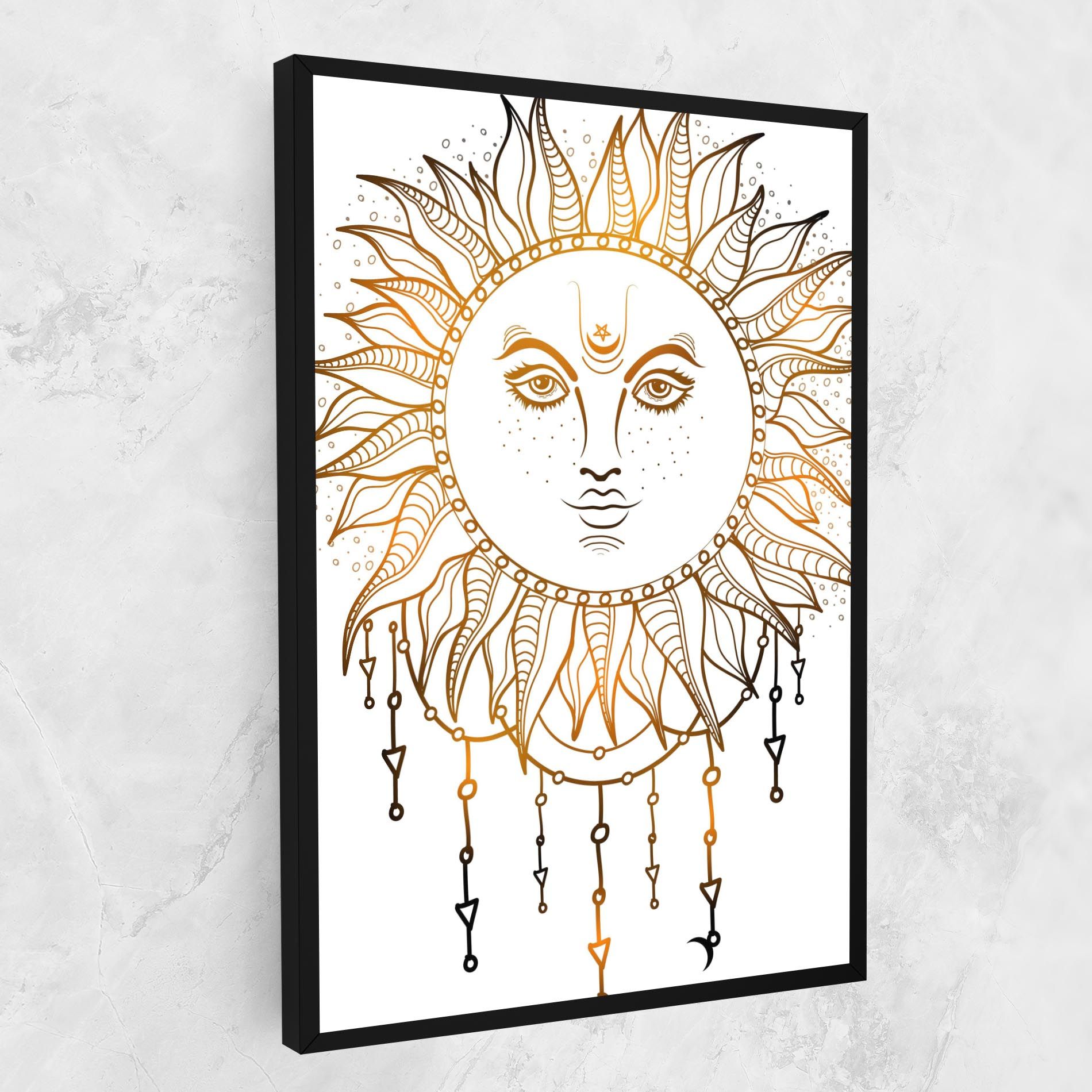 Gold Sun Face mockup 1