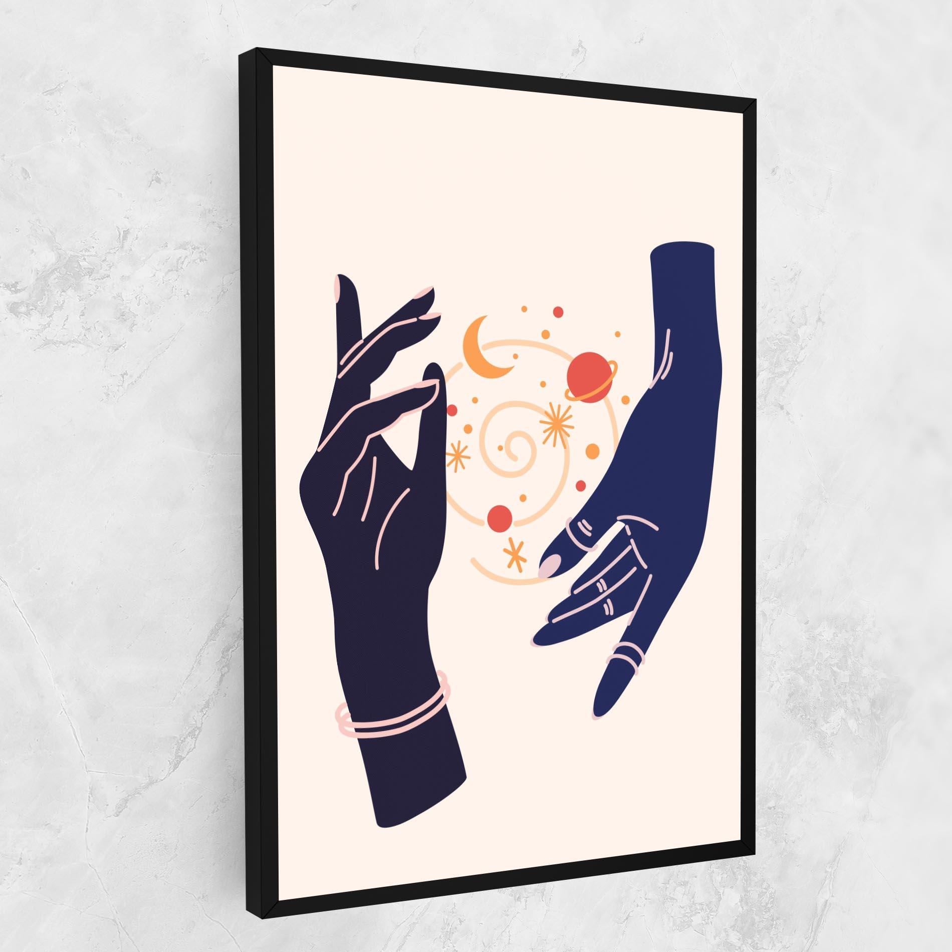 Leinwandbild Magic Purple Hands mockup 1