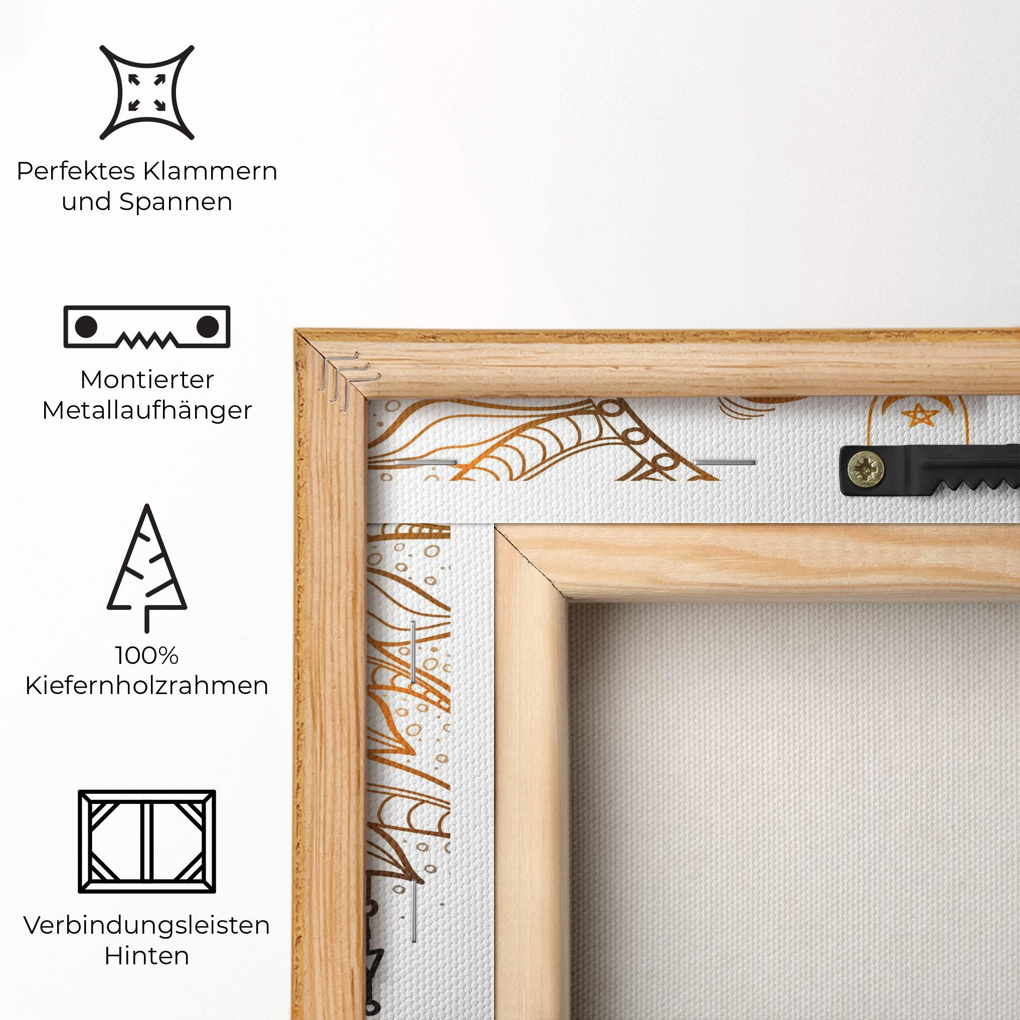 Leinwandbild Gold Sun Face mockup 5