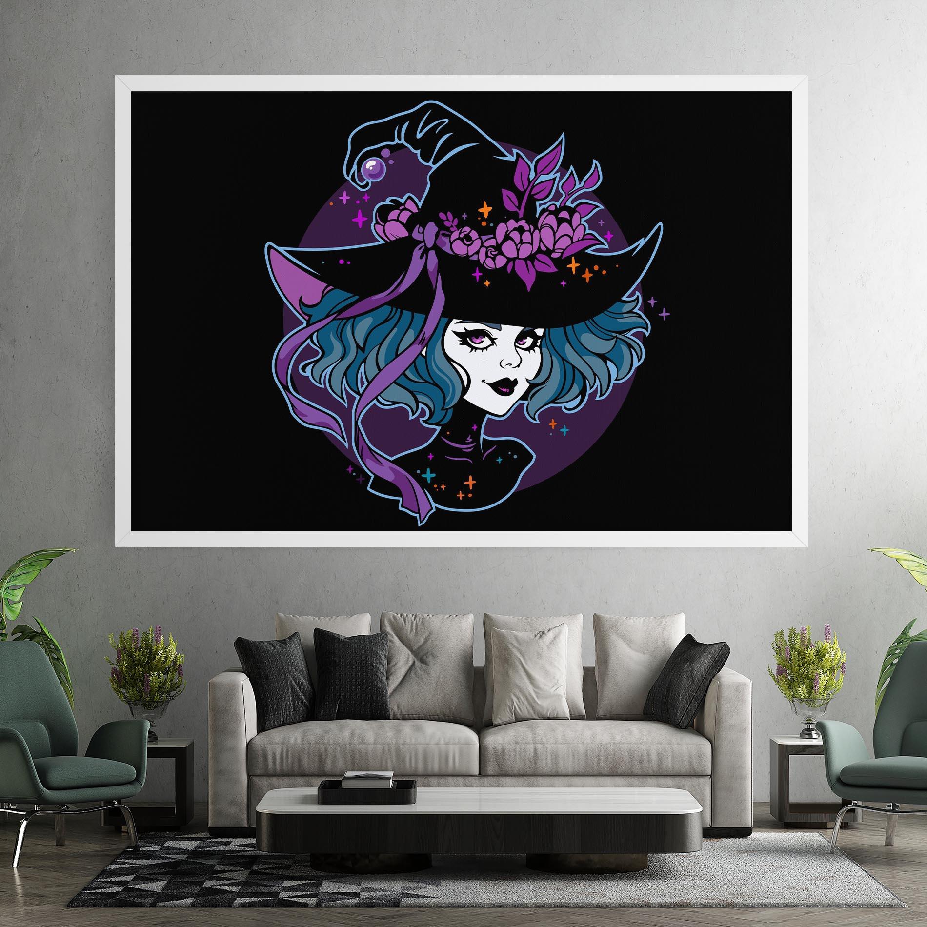 Leinwandbild Cute Purple Witch mockup 7