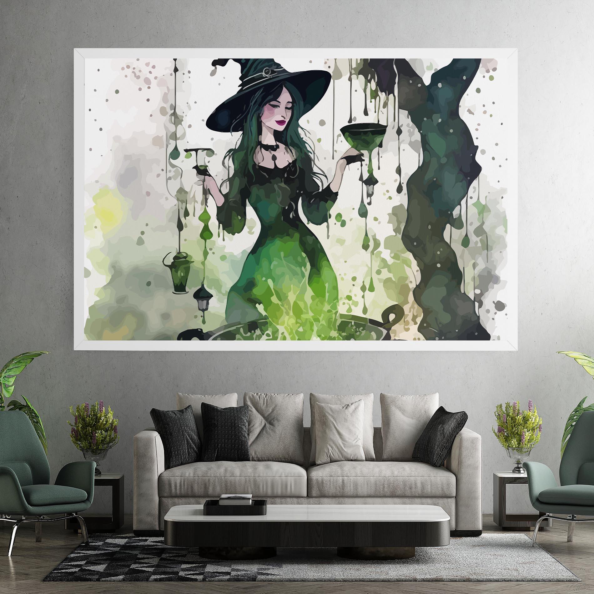 Leinwandbild Green Light Witch mockup 7