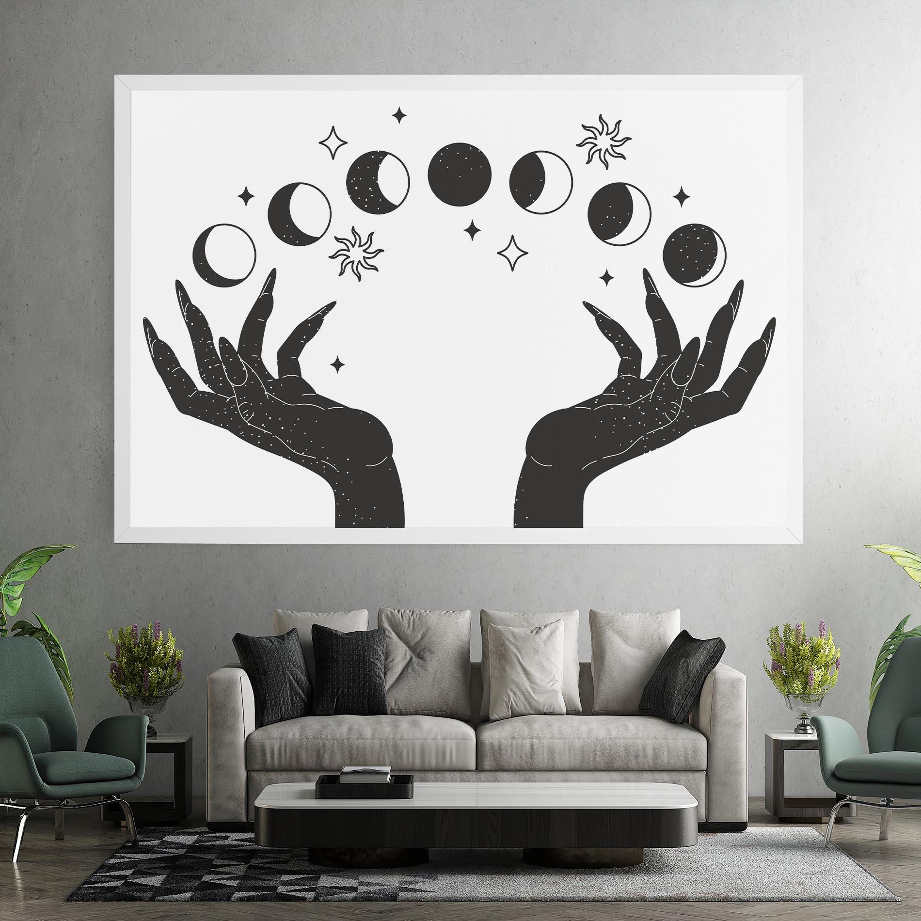 Leinwandbild Magic Moon Hands mockup 7