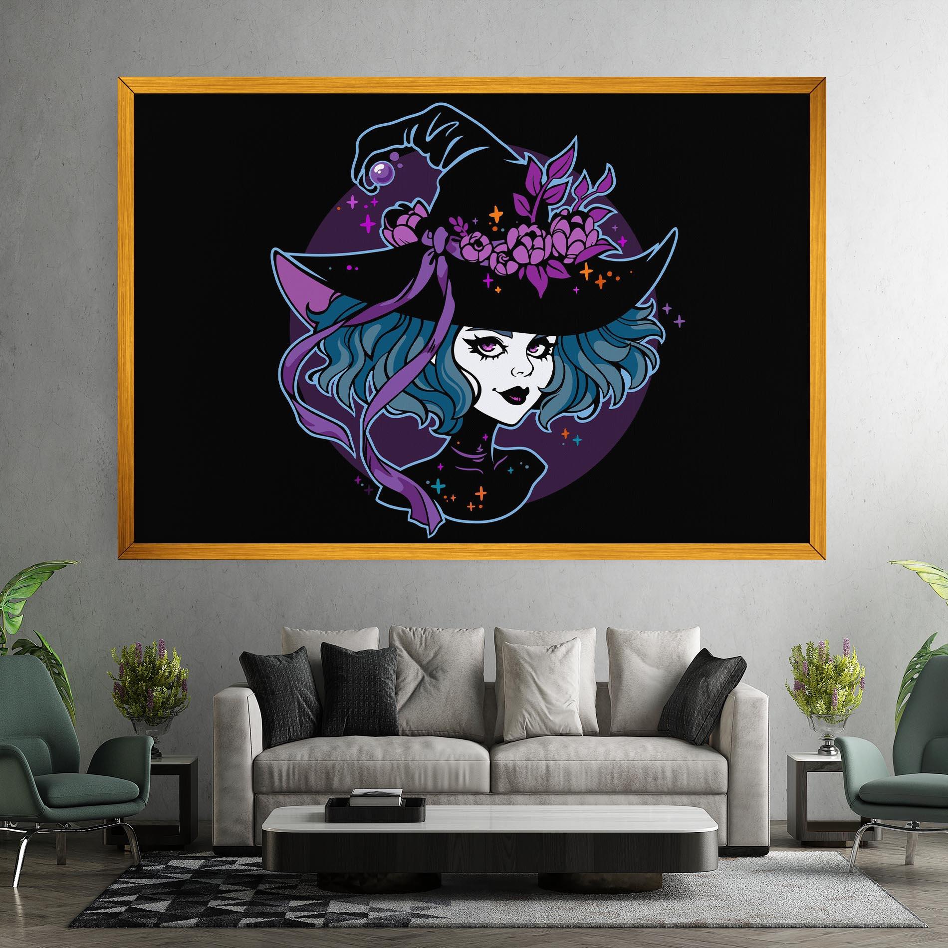 Leinwandbild Cute Purple Witch mockup 7