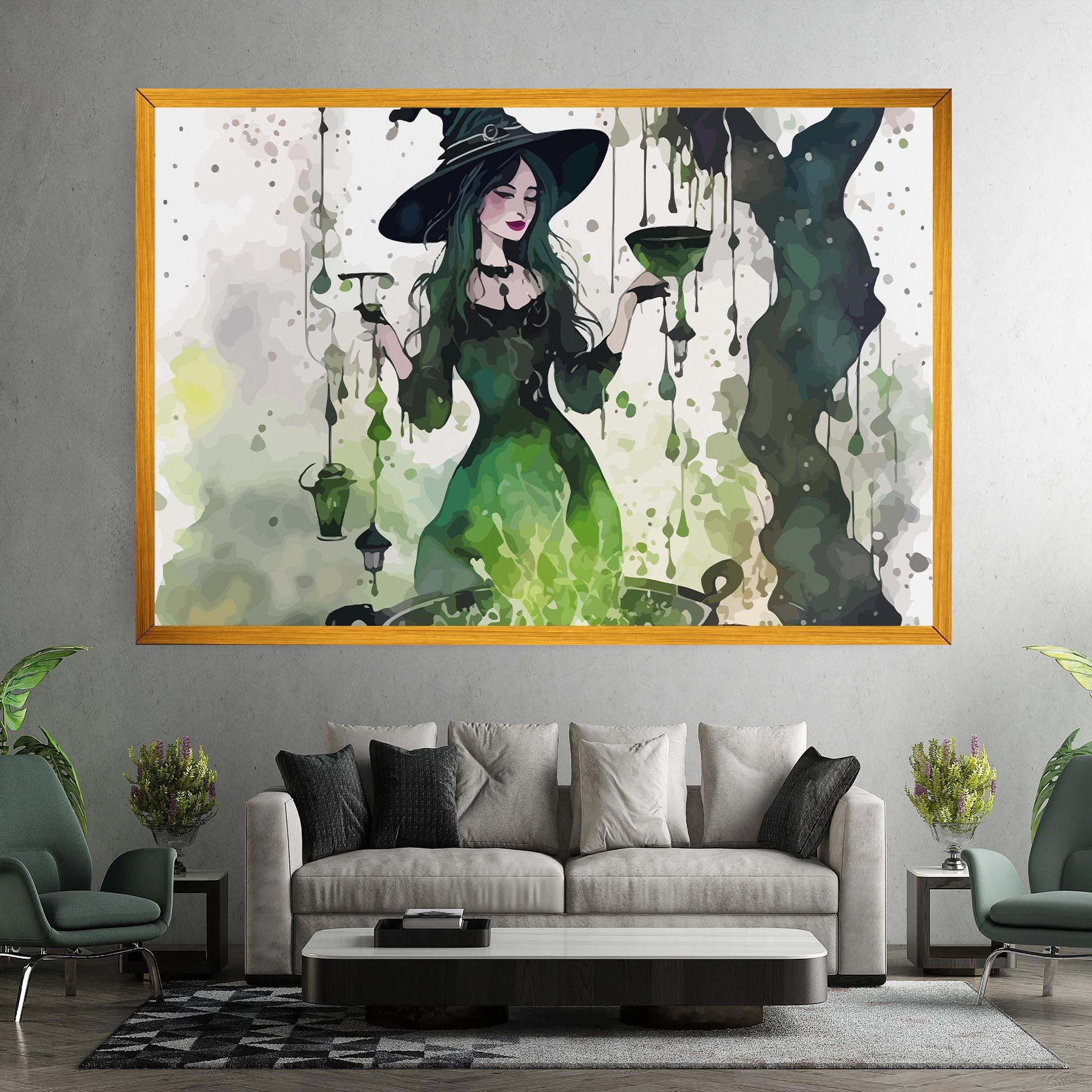 Leinwandbild Green Light Witch mockup 7