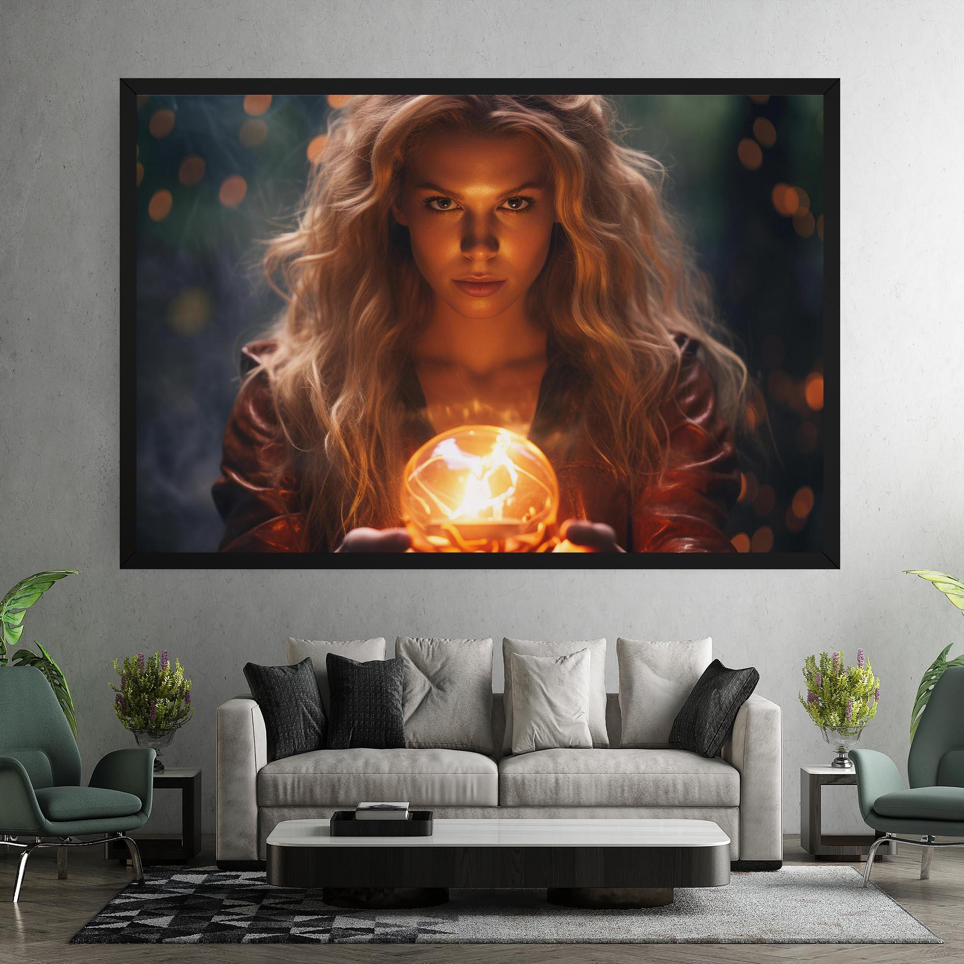 Leinwandbild Beautiful Woman Witch mockup 7