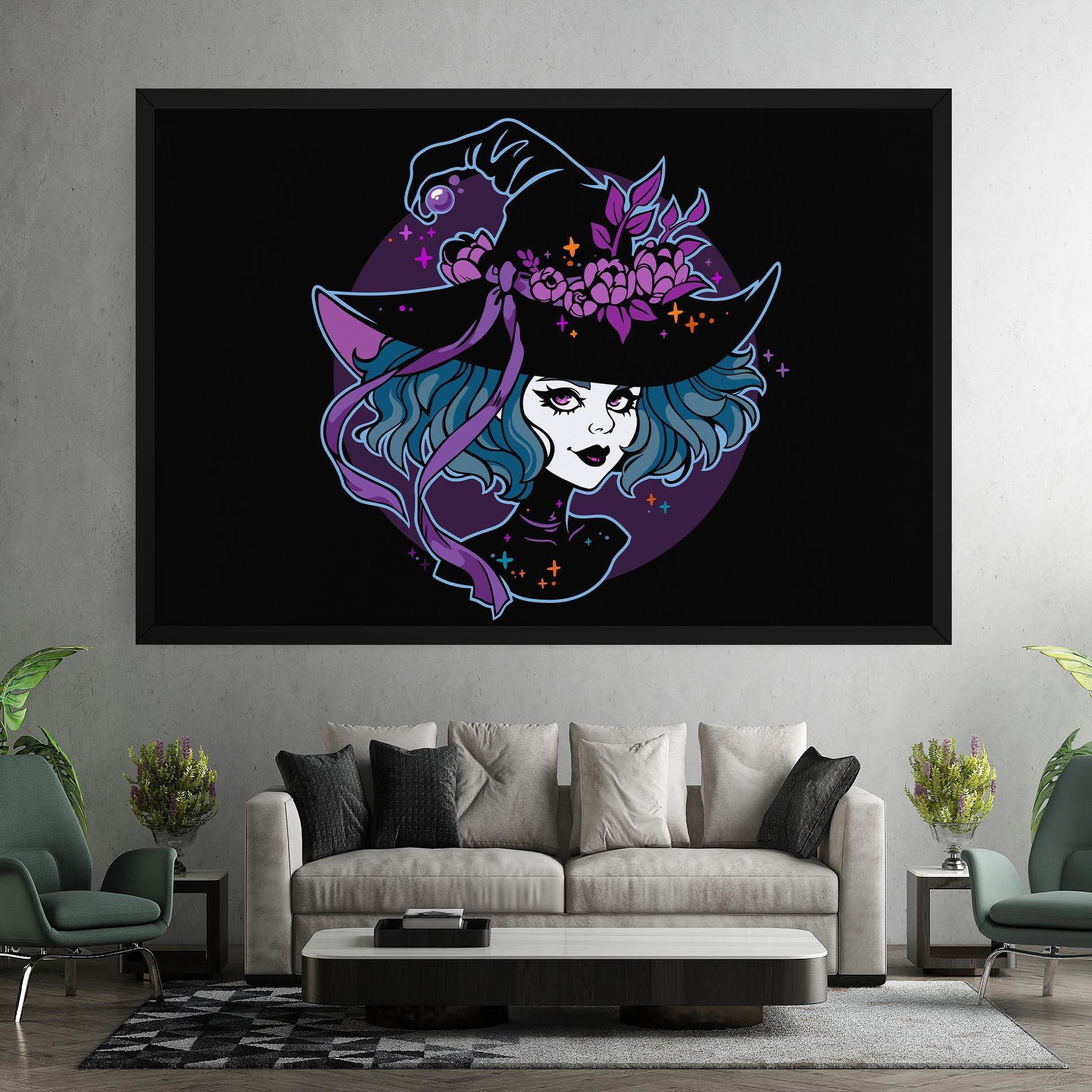 Leinwandbild Cute Purple Witch mockup 7