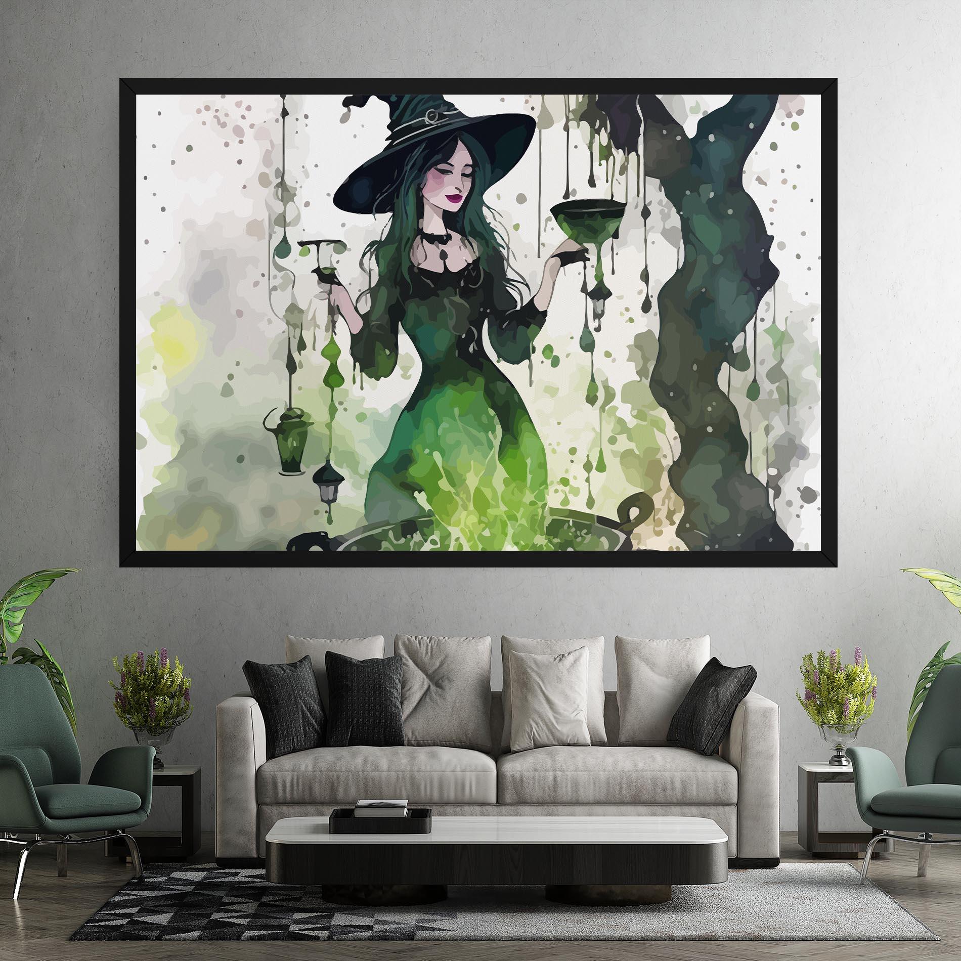 Leinwandbild Green Light Witch mockup 7