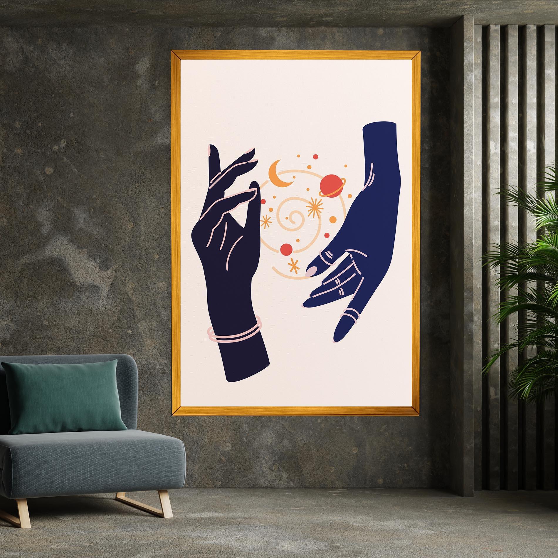 Leinwandbild Magic Purple Hands mockup 7