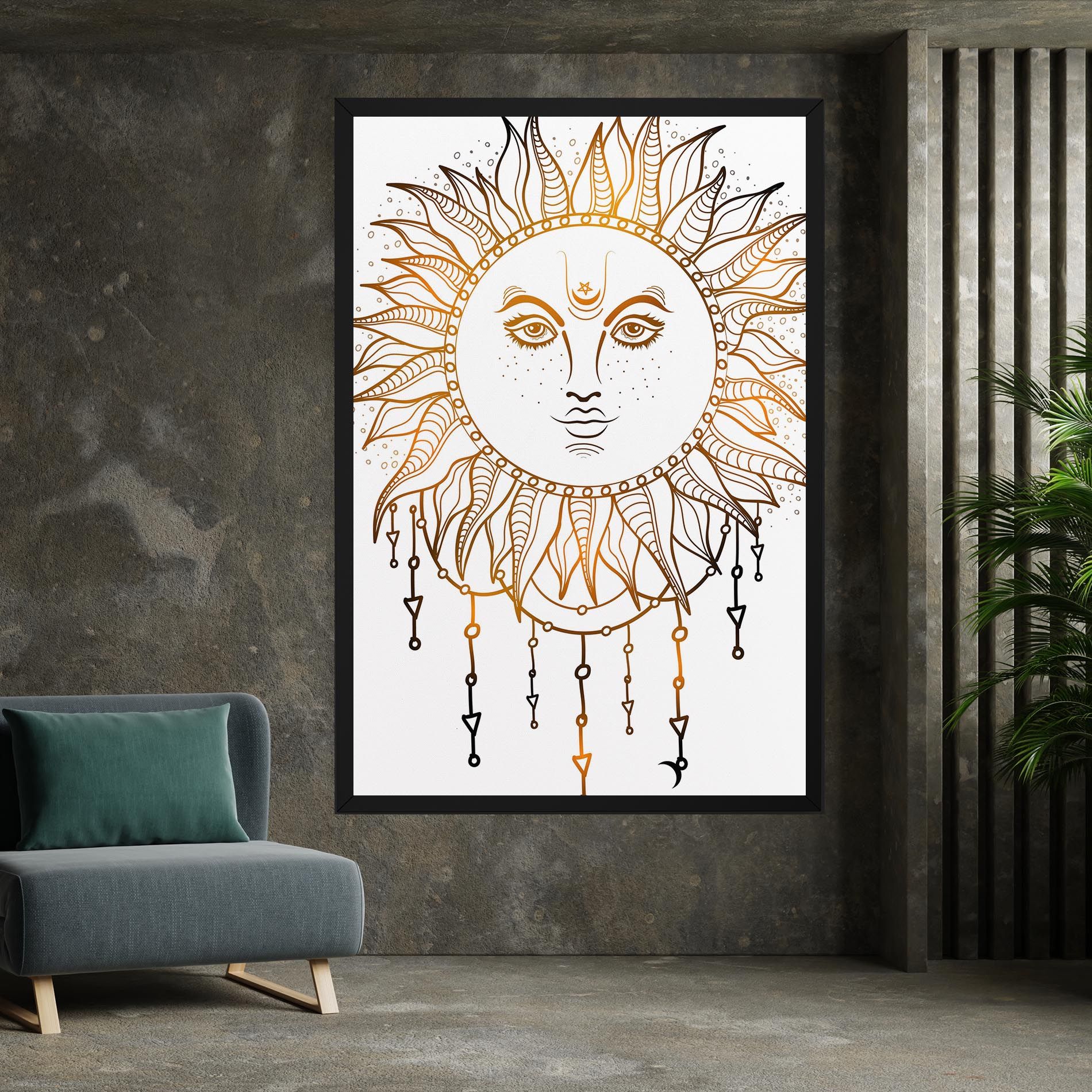 Gold Sun Face mockup 7