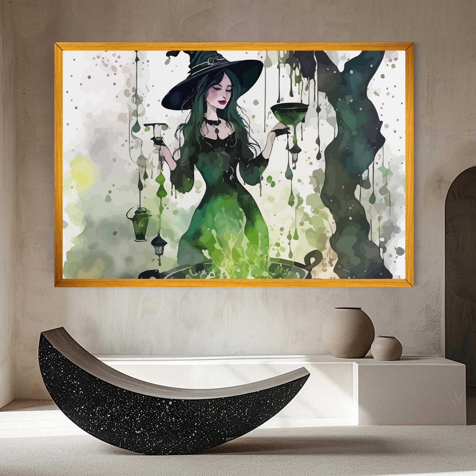 Leinwandbild Green Light Witch mockup 8