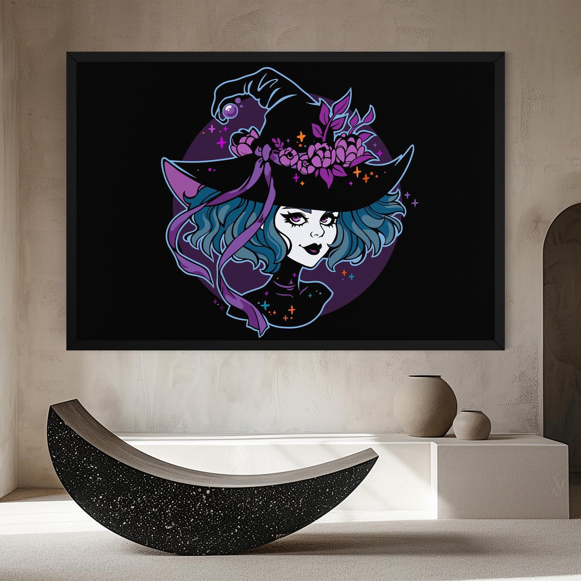 Leinwandbild Cute Purple Witch mockup 8