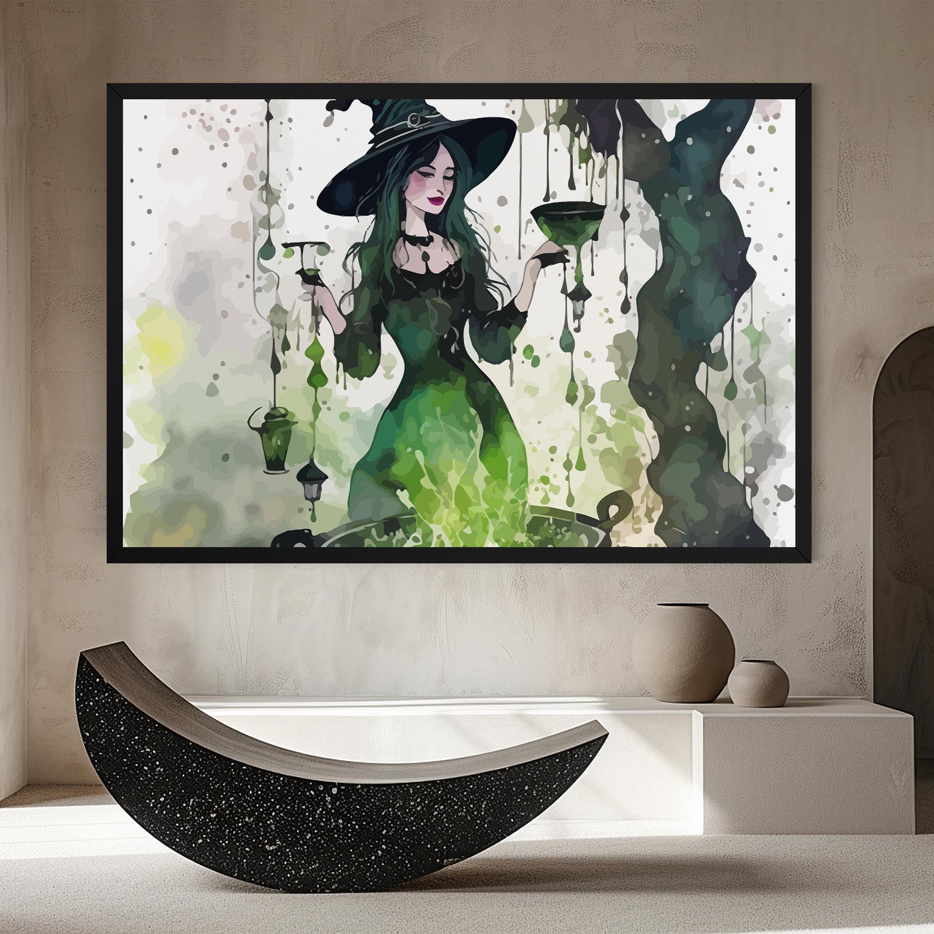 Leinwandbild Green Light Witch mockup 8