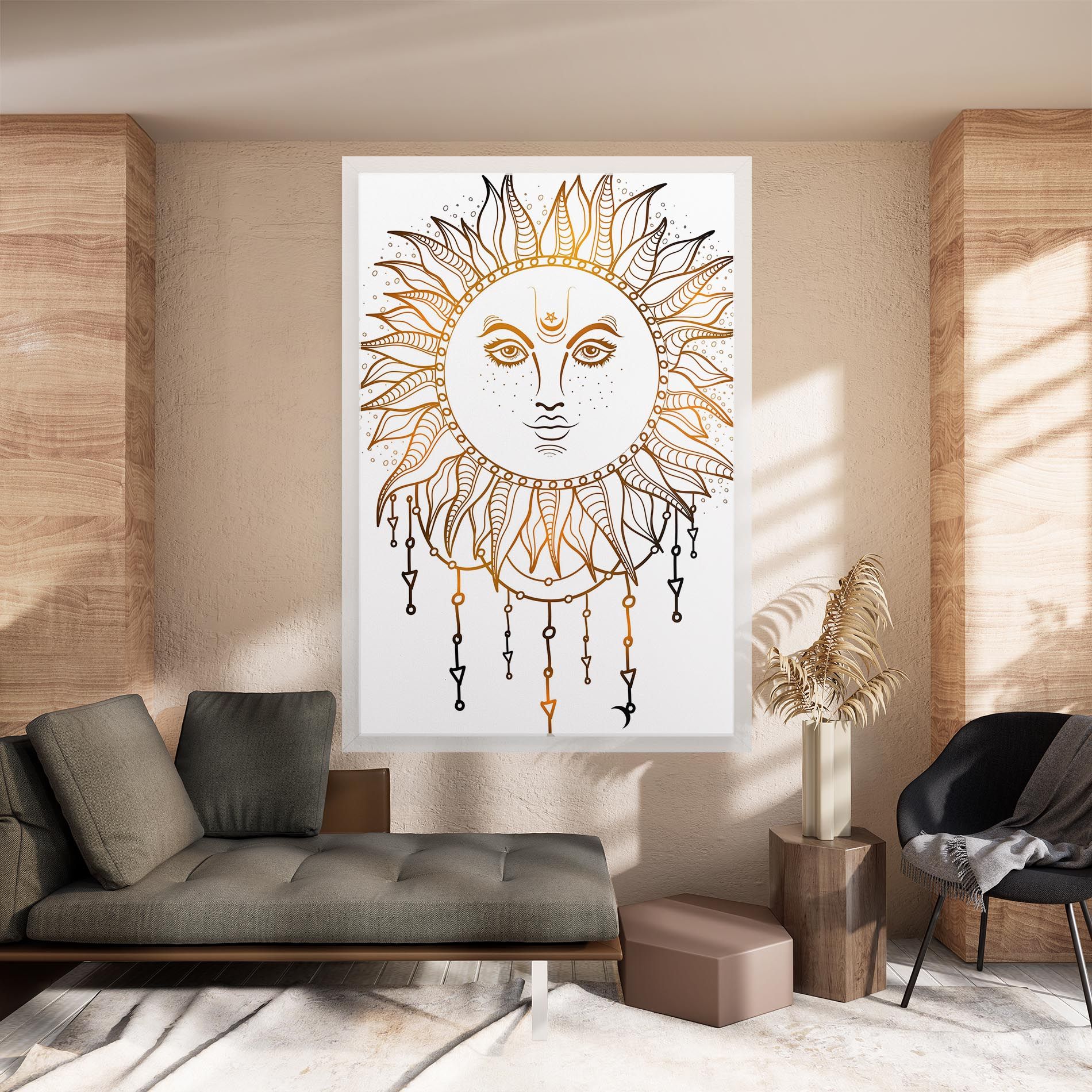 Gold Sun Face mockup 8