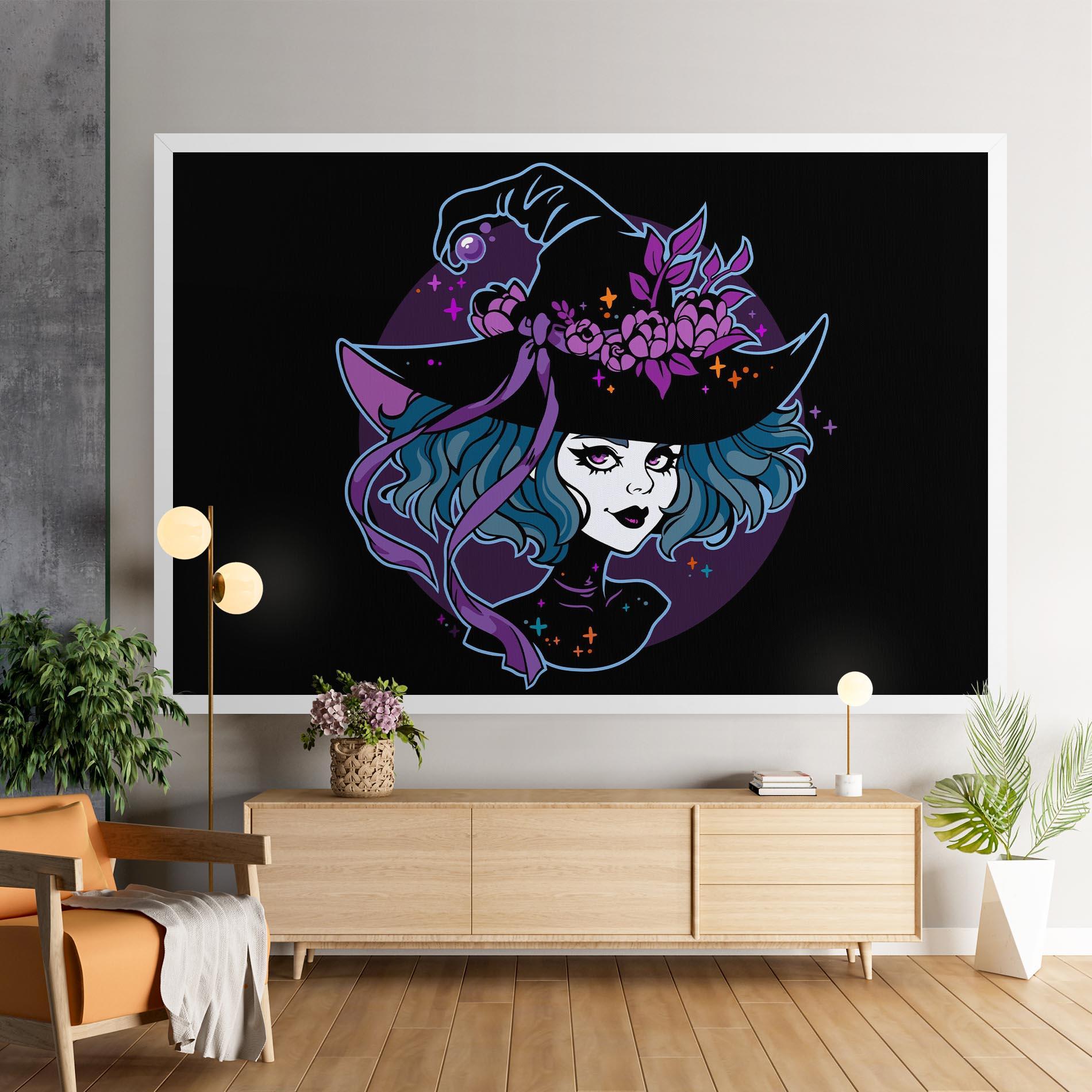 Leinwandbild Cute Purple Witch mockup 9