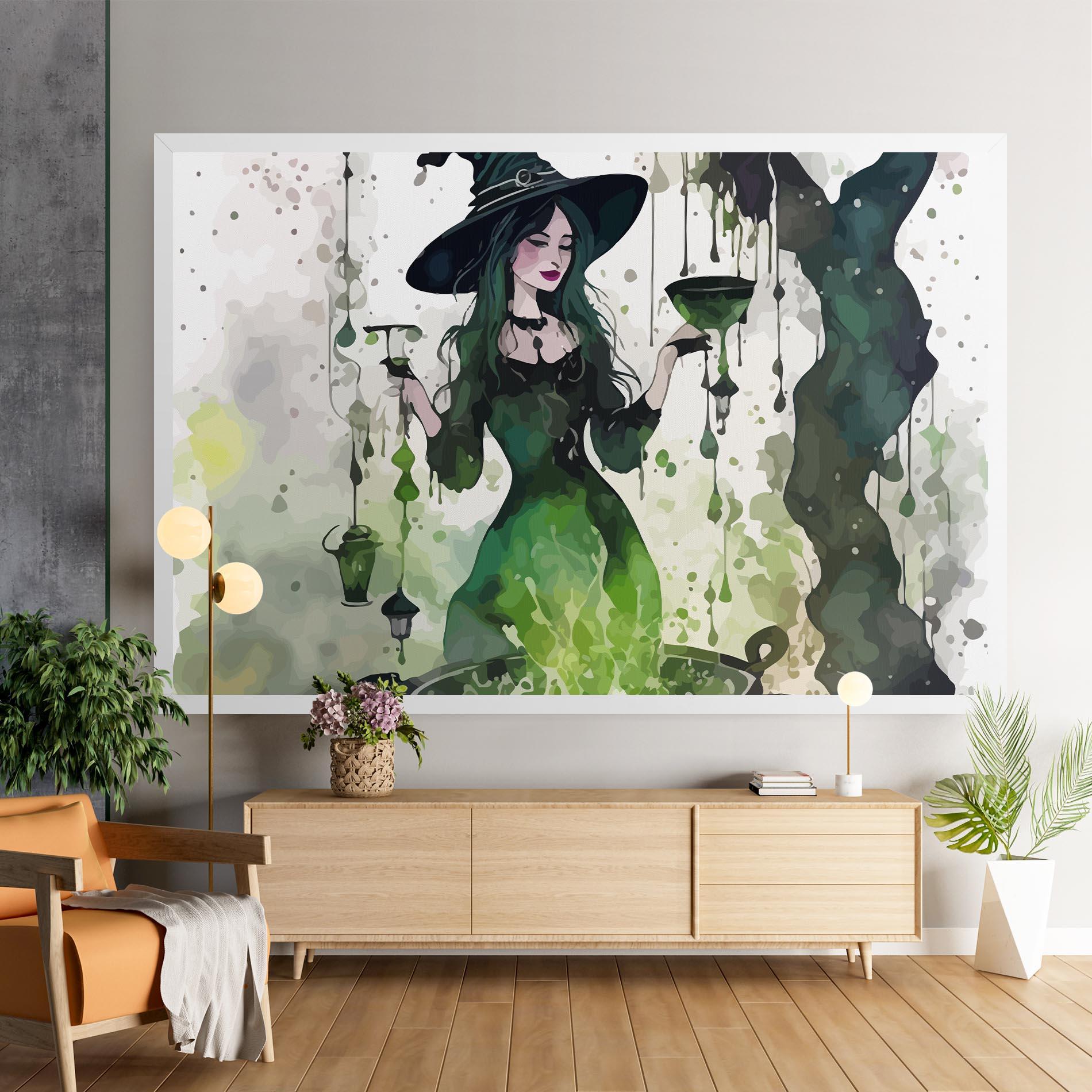 Leinwandbild Green Light Witch mockup 9