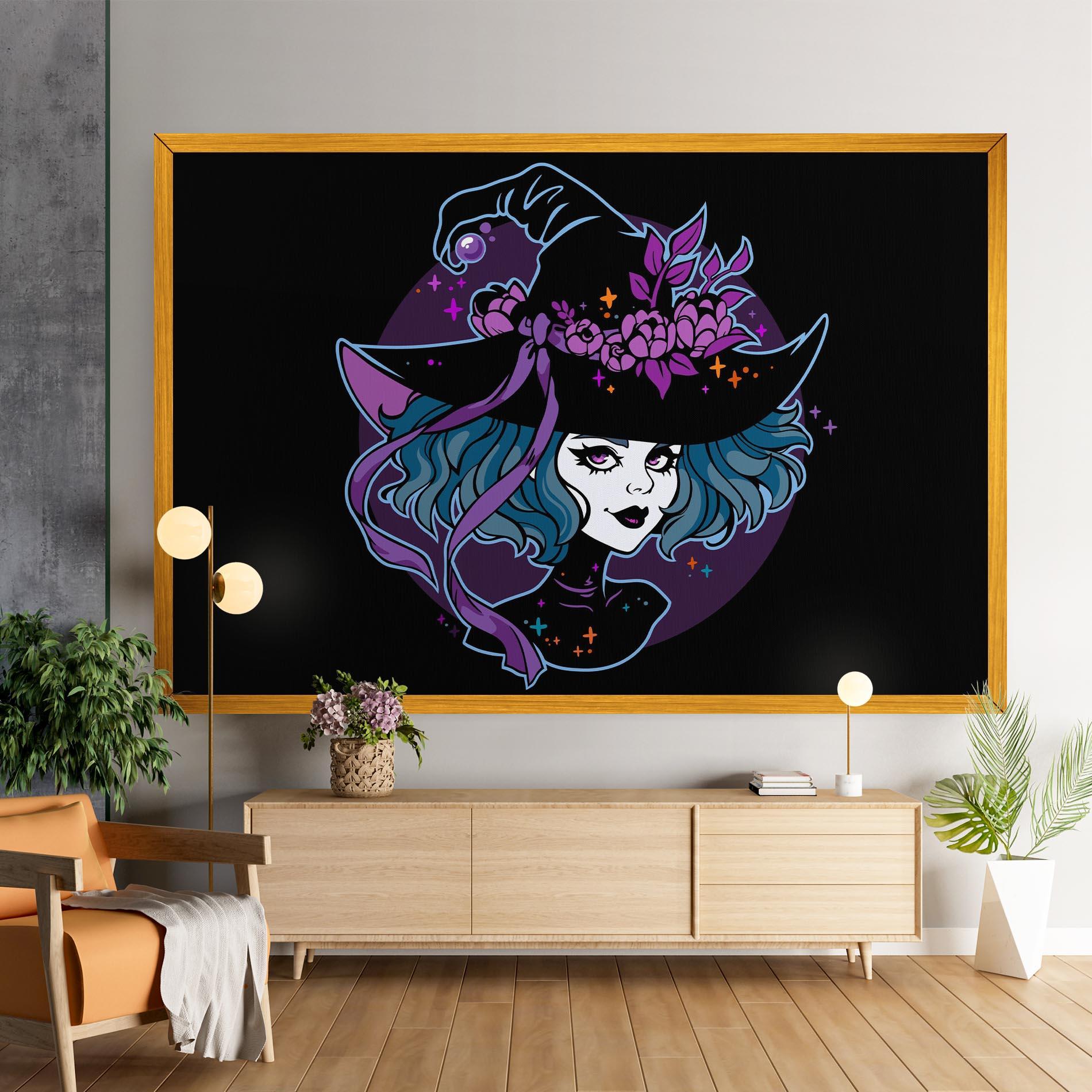 Leinwandbild Cute Purple Witch mockup 9