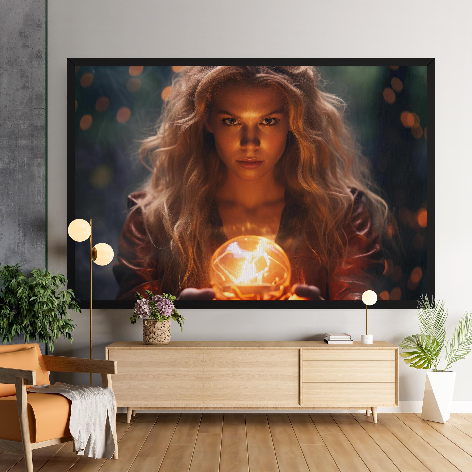 Leinwandbild Beautiful Woman Witch mockup 9